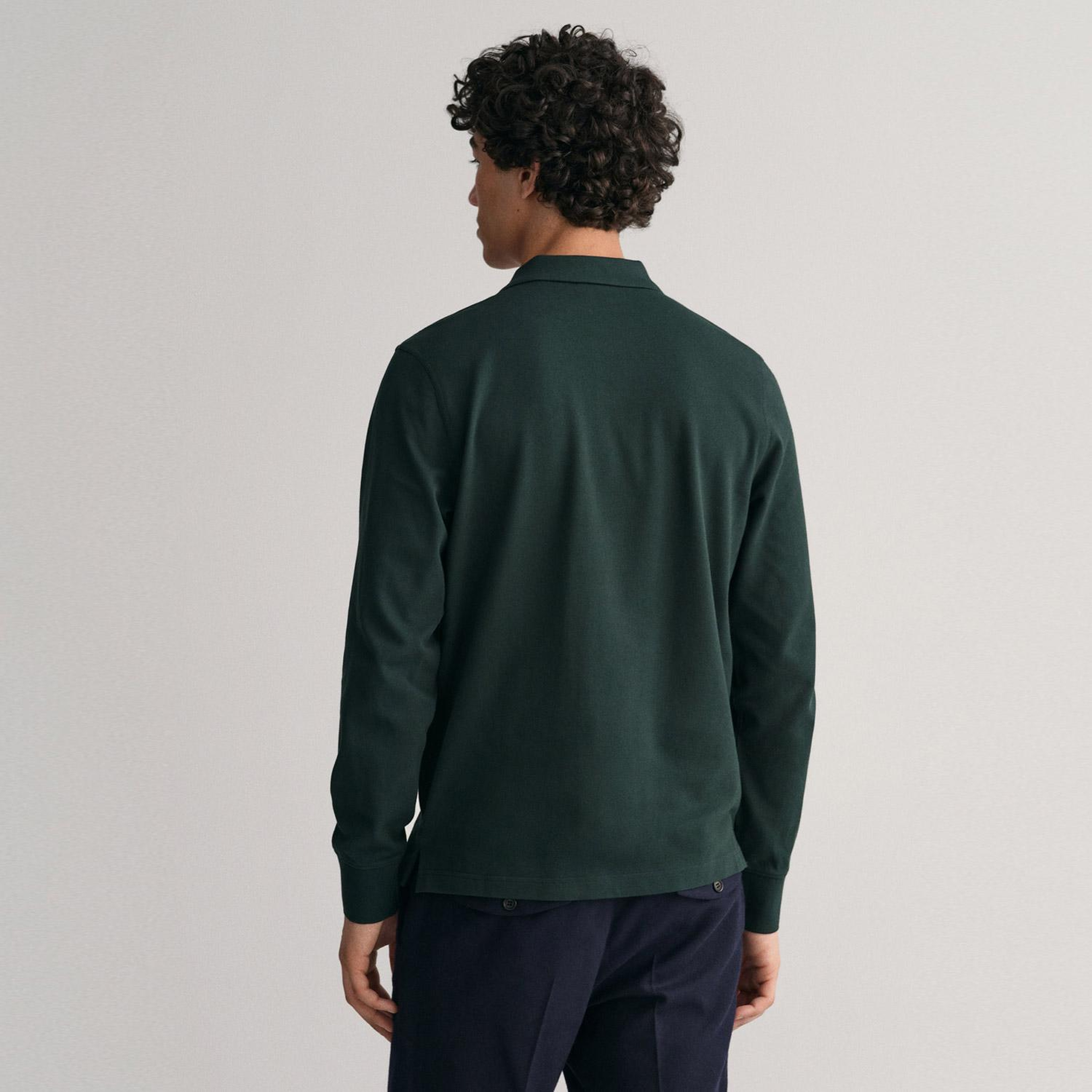 GANT Erkek Yeşil Regular Fit Uzun Kollu Polo