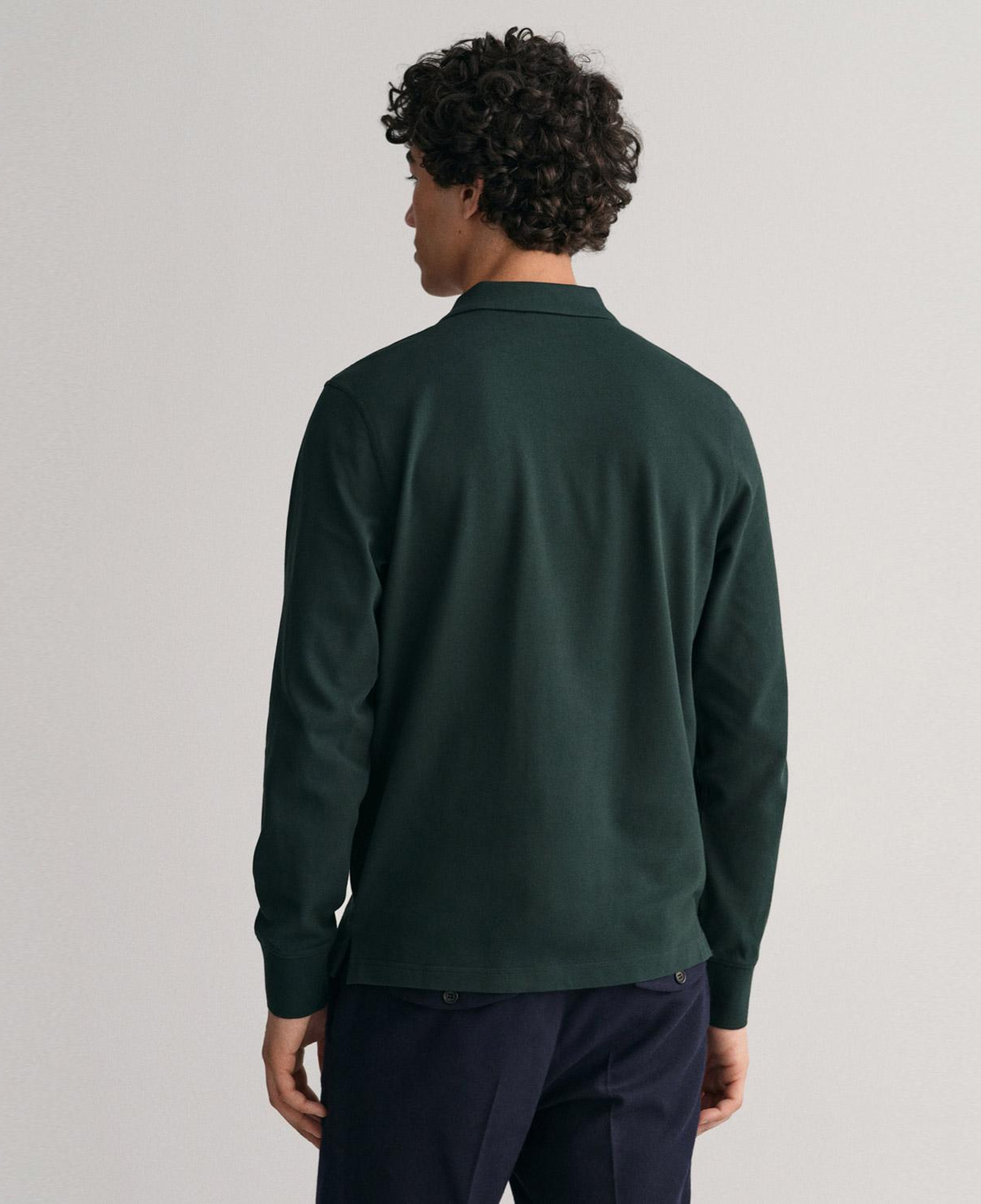 GANT Erkek Yeşil Regular Fit Uzun Kollu Polo