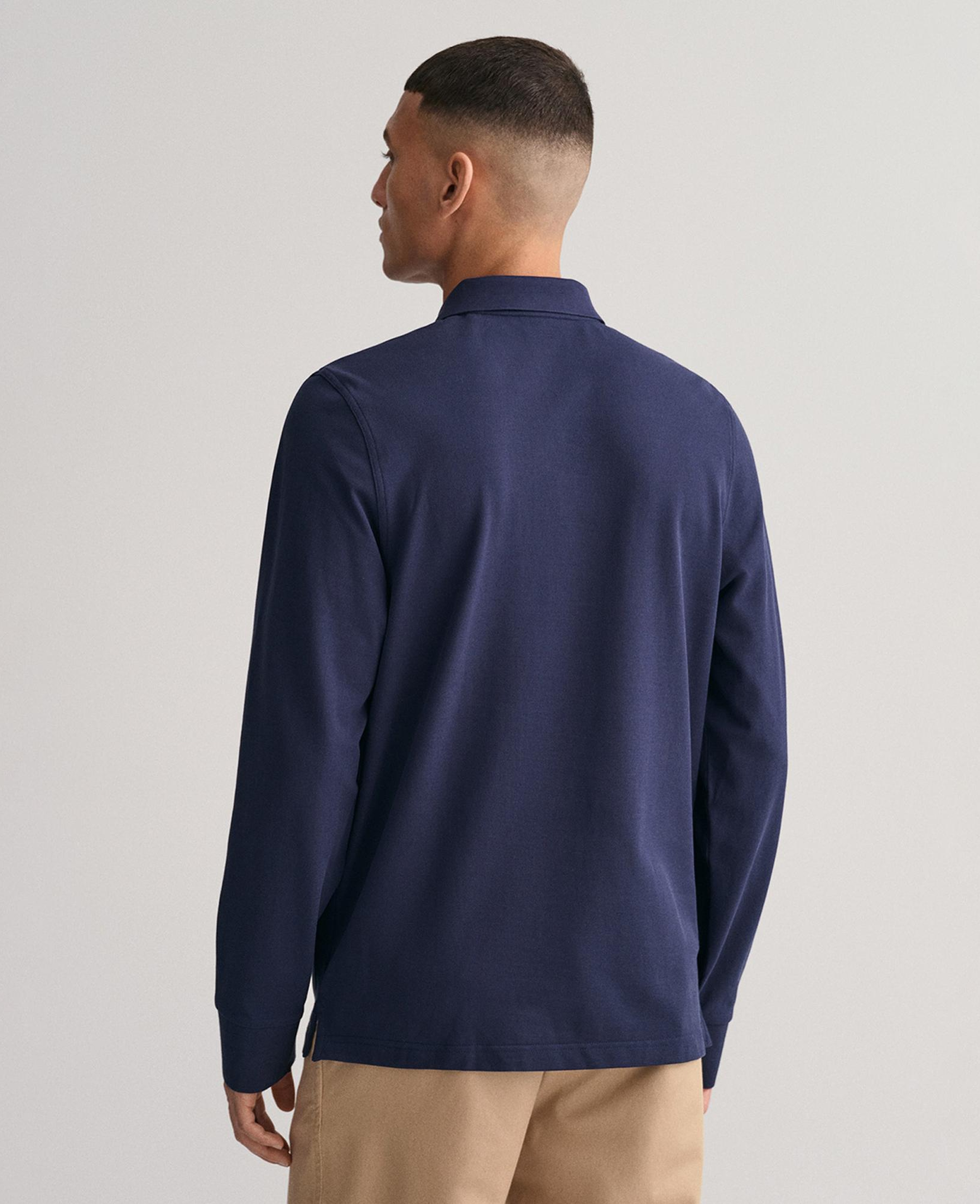 GANT Erkek Lacivert Regular Fit Uzun Kollu Polo