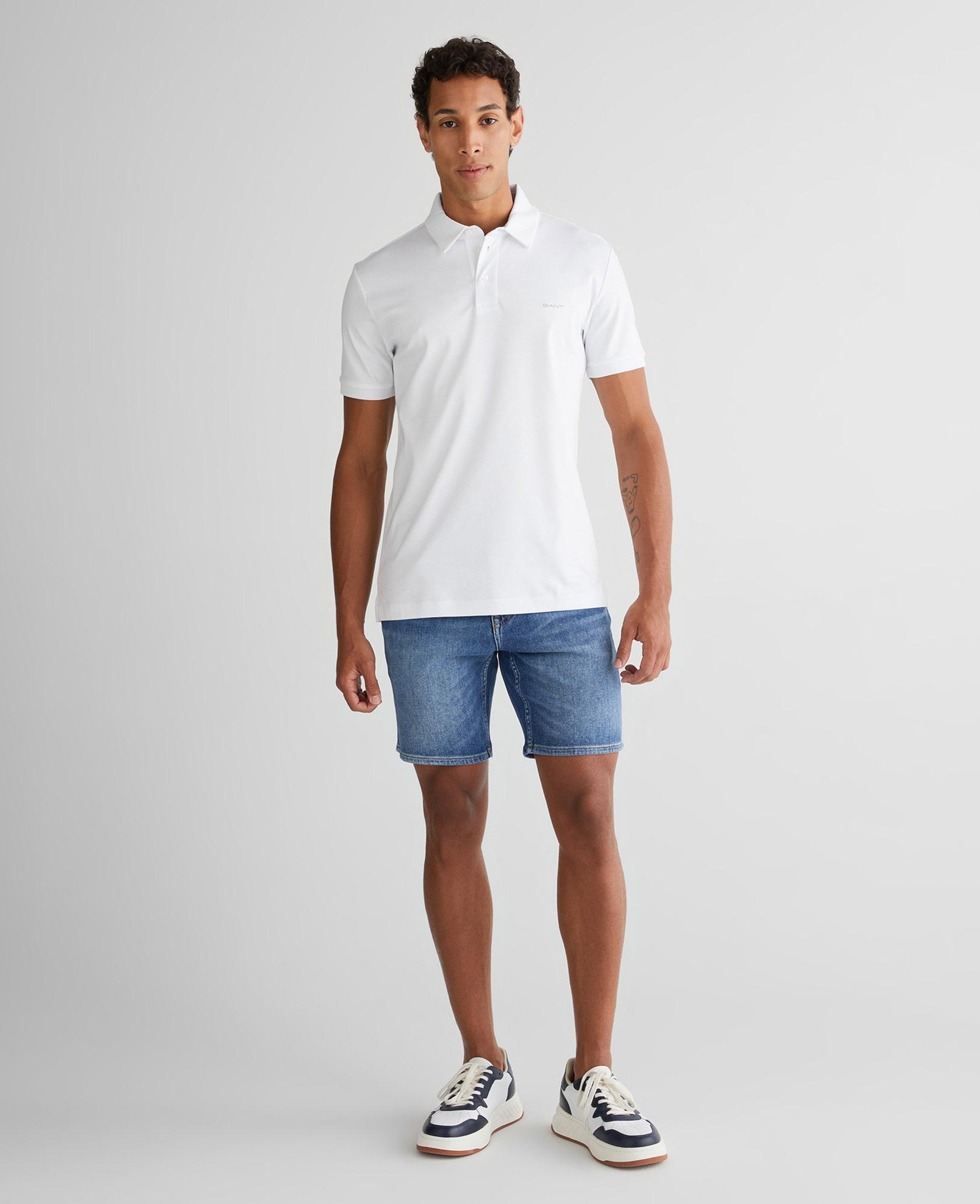 GANT Erkek Beyaz Slim Fit Polo