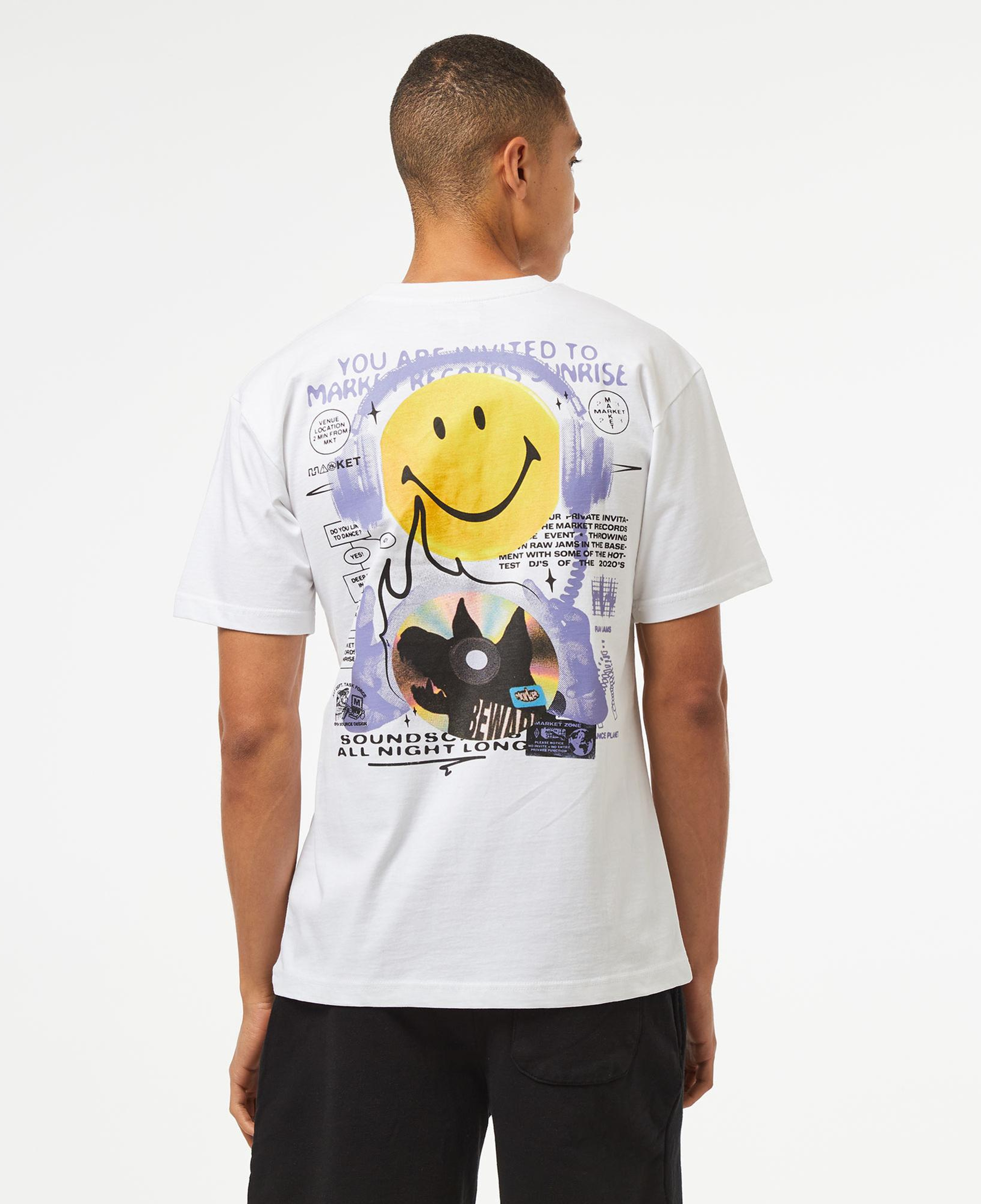Market Smiley Afterhours Erkek Beyaz T-Shirt