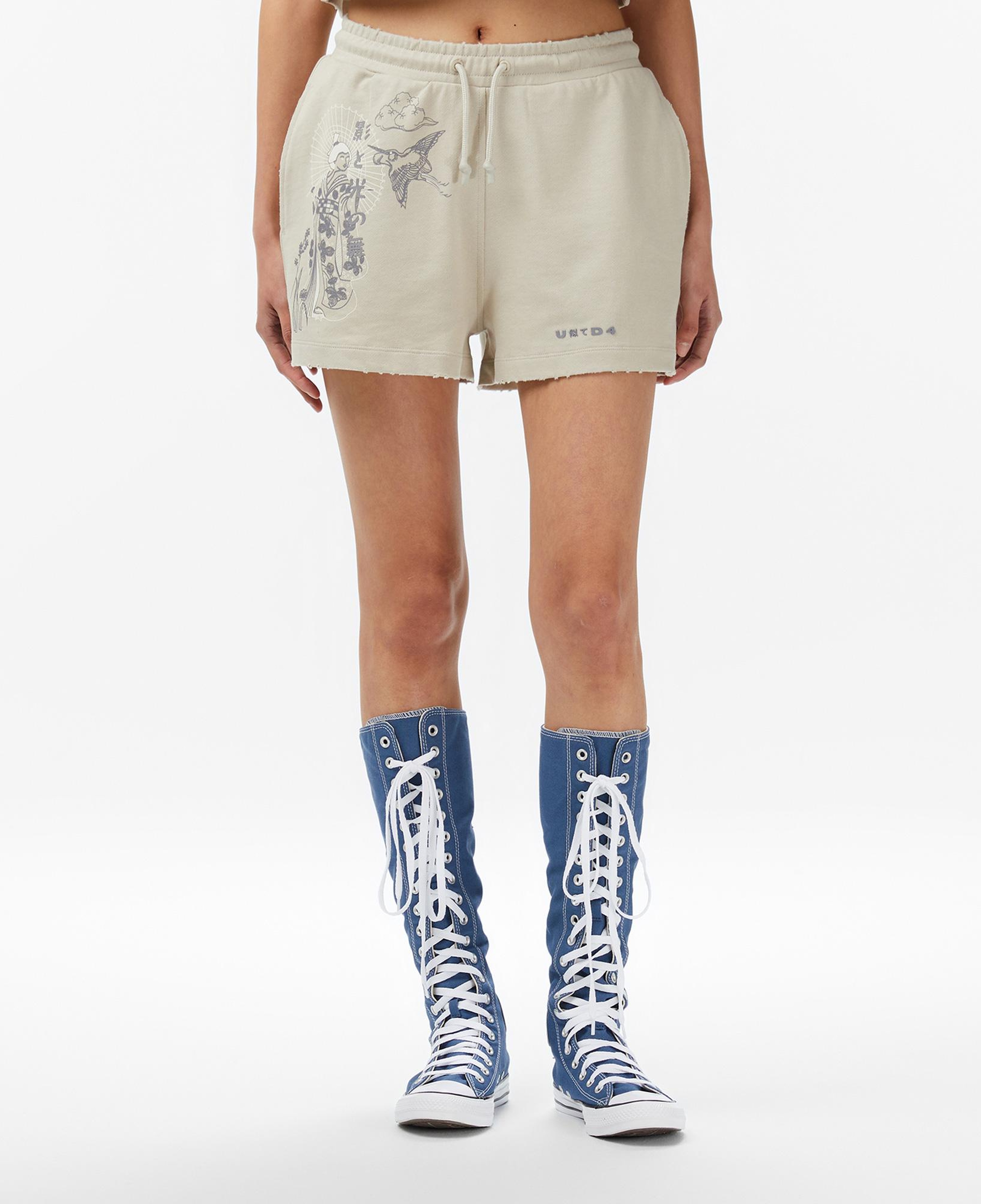 UNITED4 Regular Fit Kadın Krem Şort