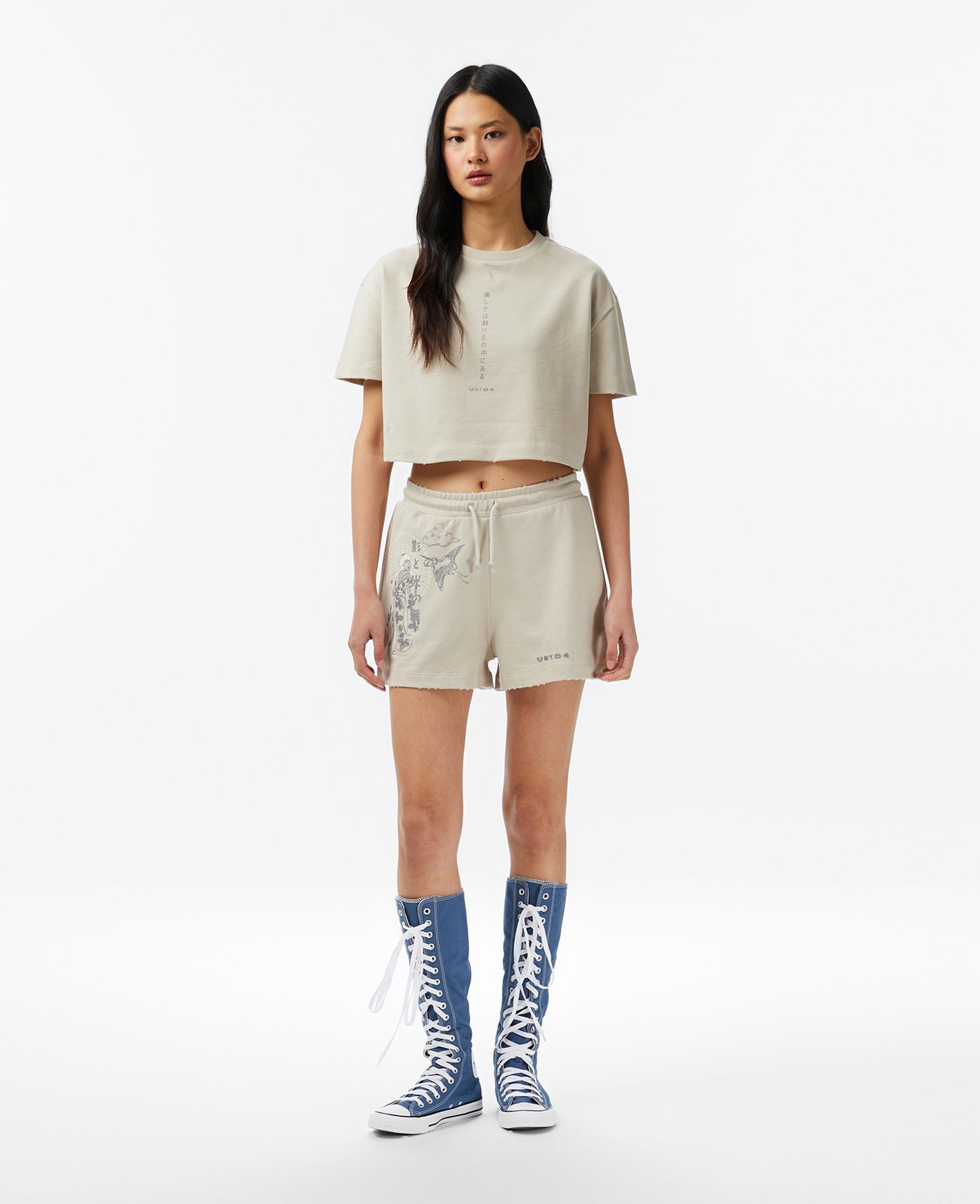 UNITED4 Regular Fit Kadın Krem Şort