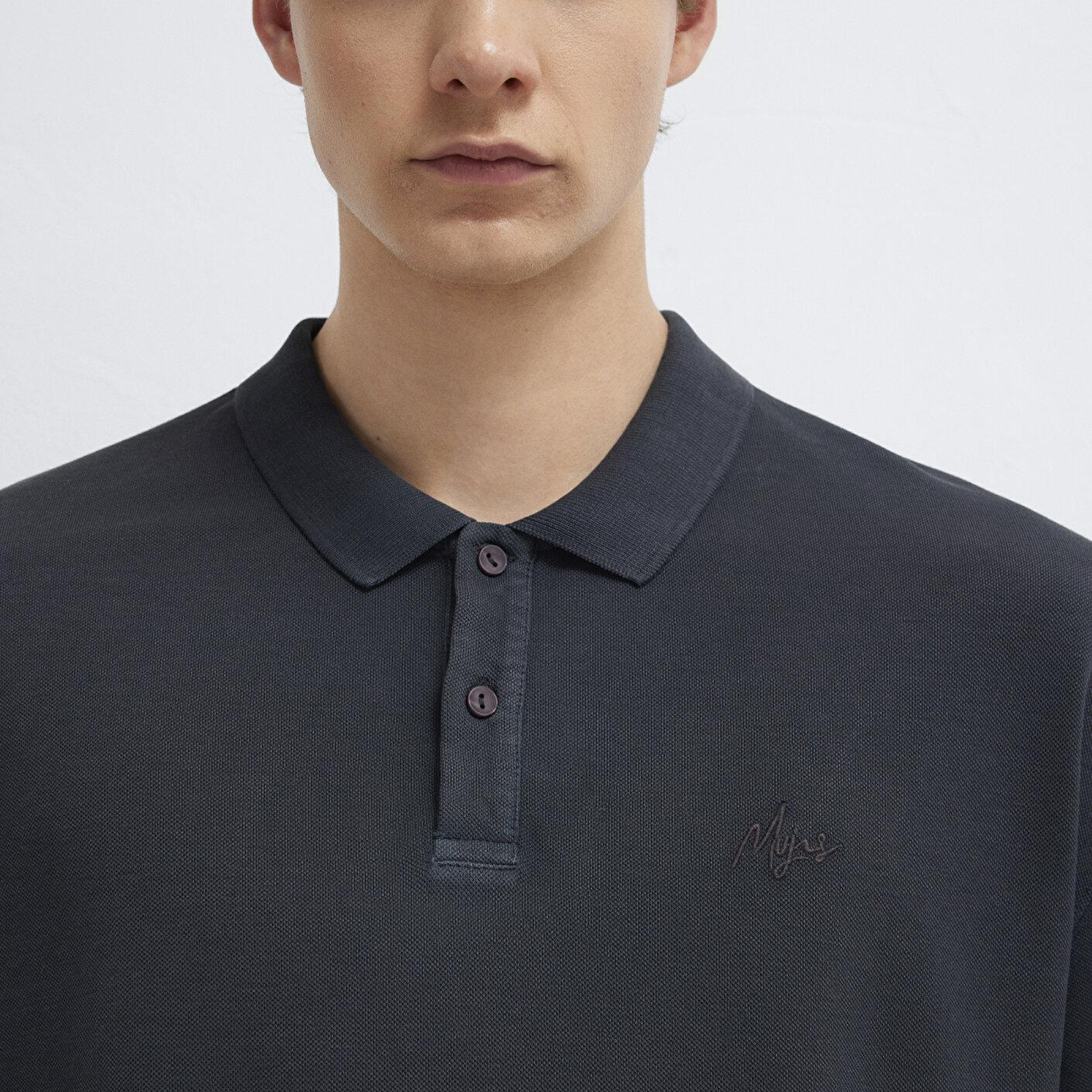 Mavi Antrasit Tişört Oversize / Geniş Kesim 0613619-80106