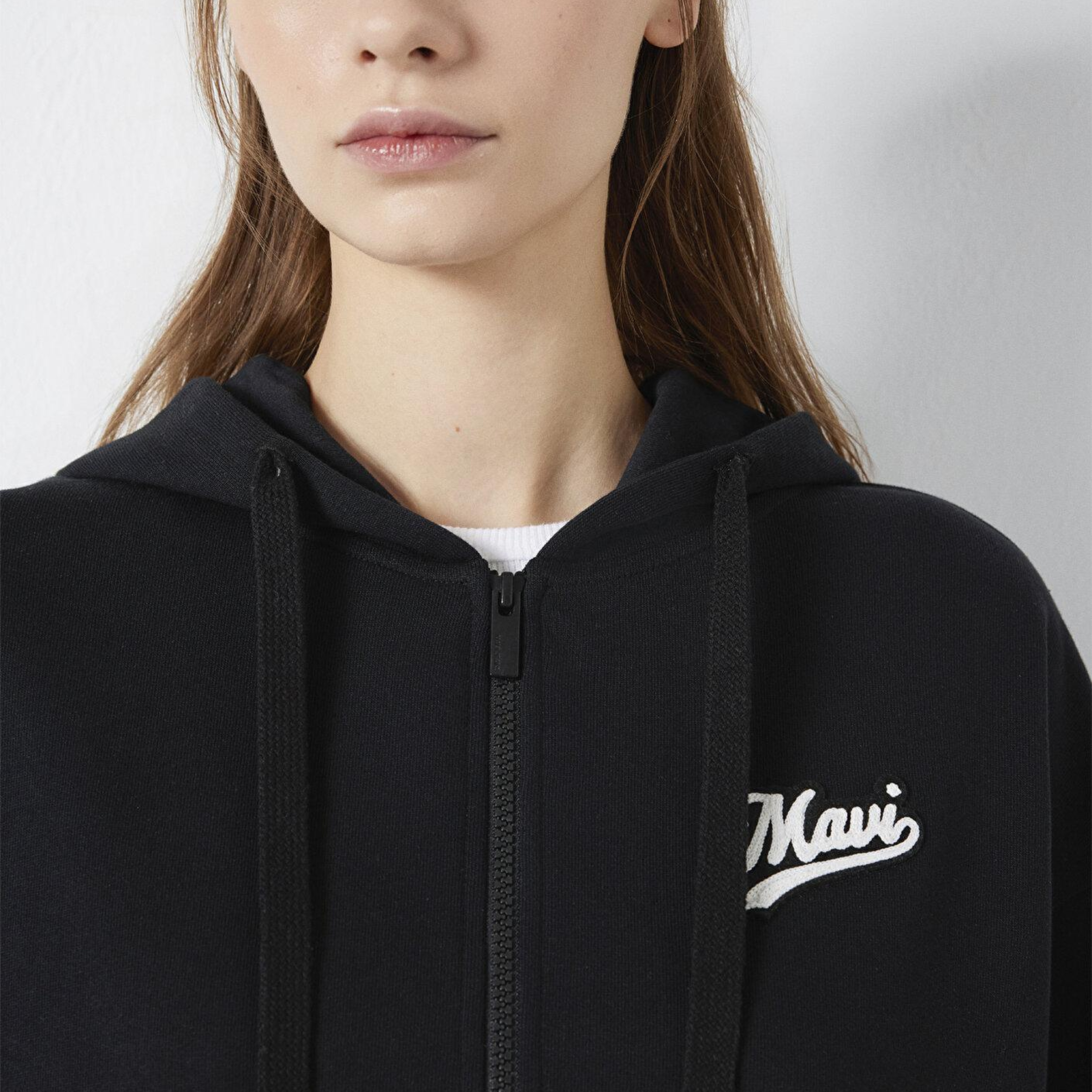 Mavi Mavi Logo Baskılı Fermuarlı Siyah Sweatshirt 1S10486-900
