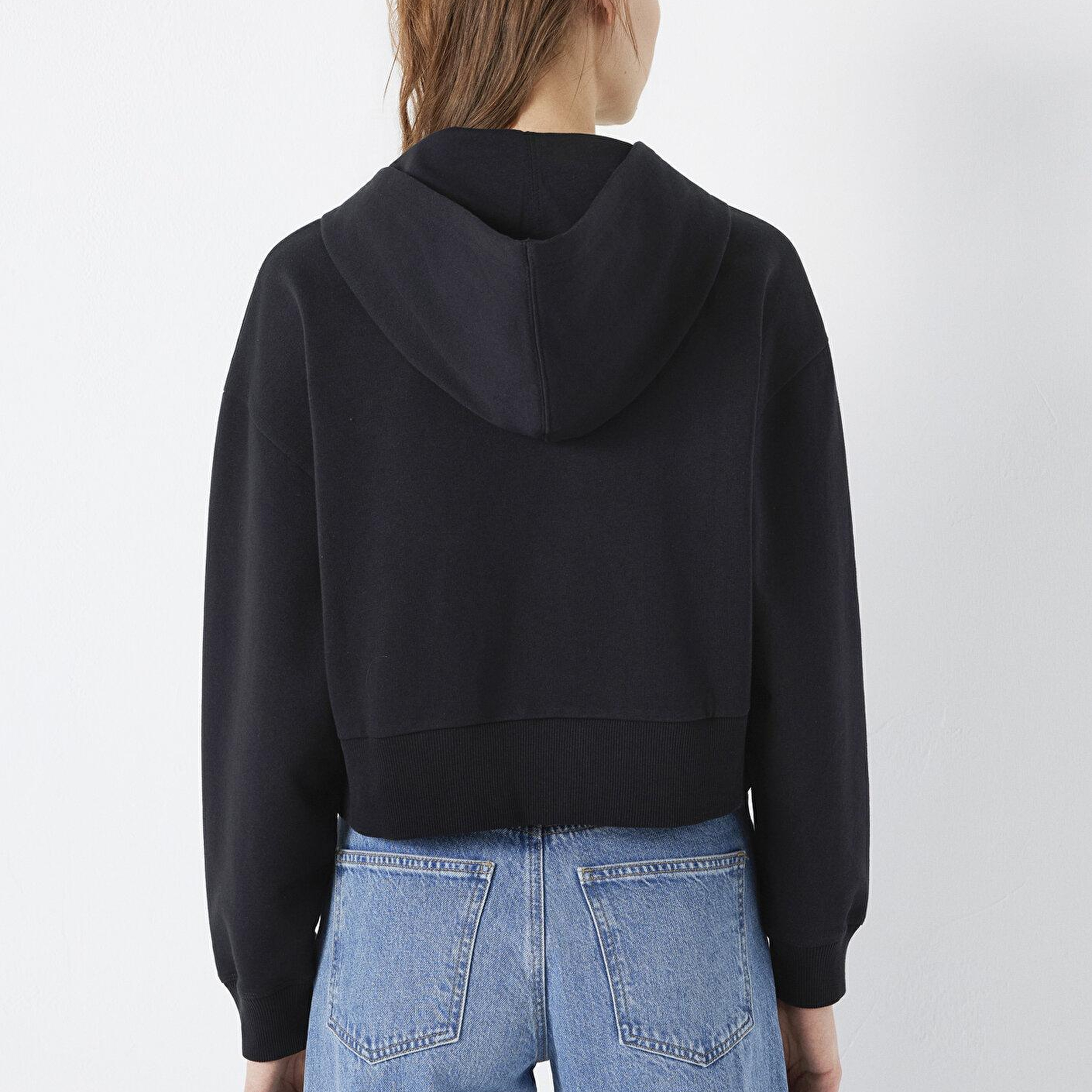 Mavi Mavi Logo Baskılı Fermuarlı Siyah Sweatshirt 1S10486-900