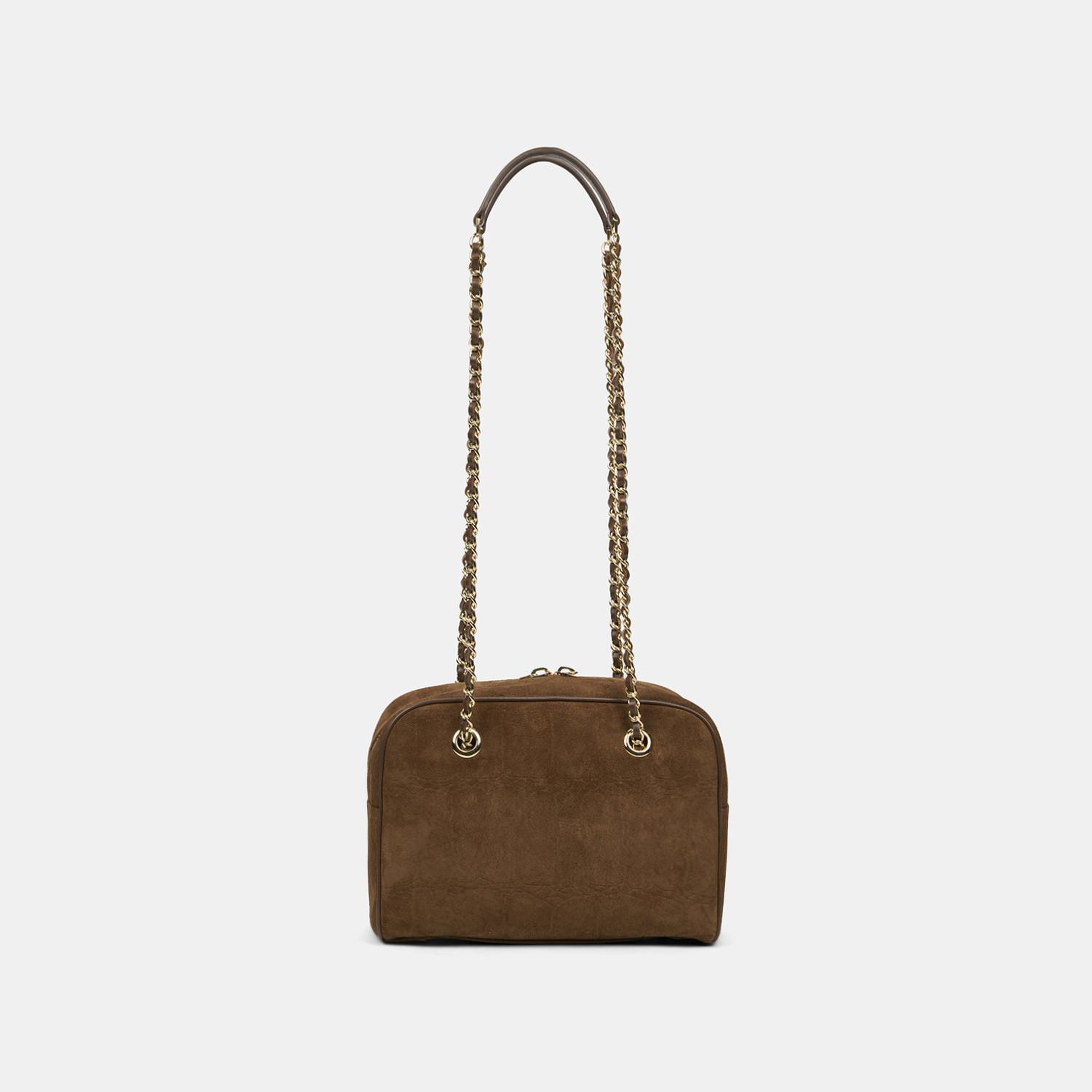 Kadın Vizon Zincir Askılı Süet Deri Omuz Çantası