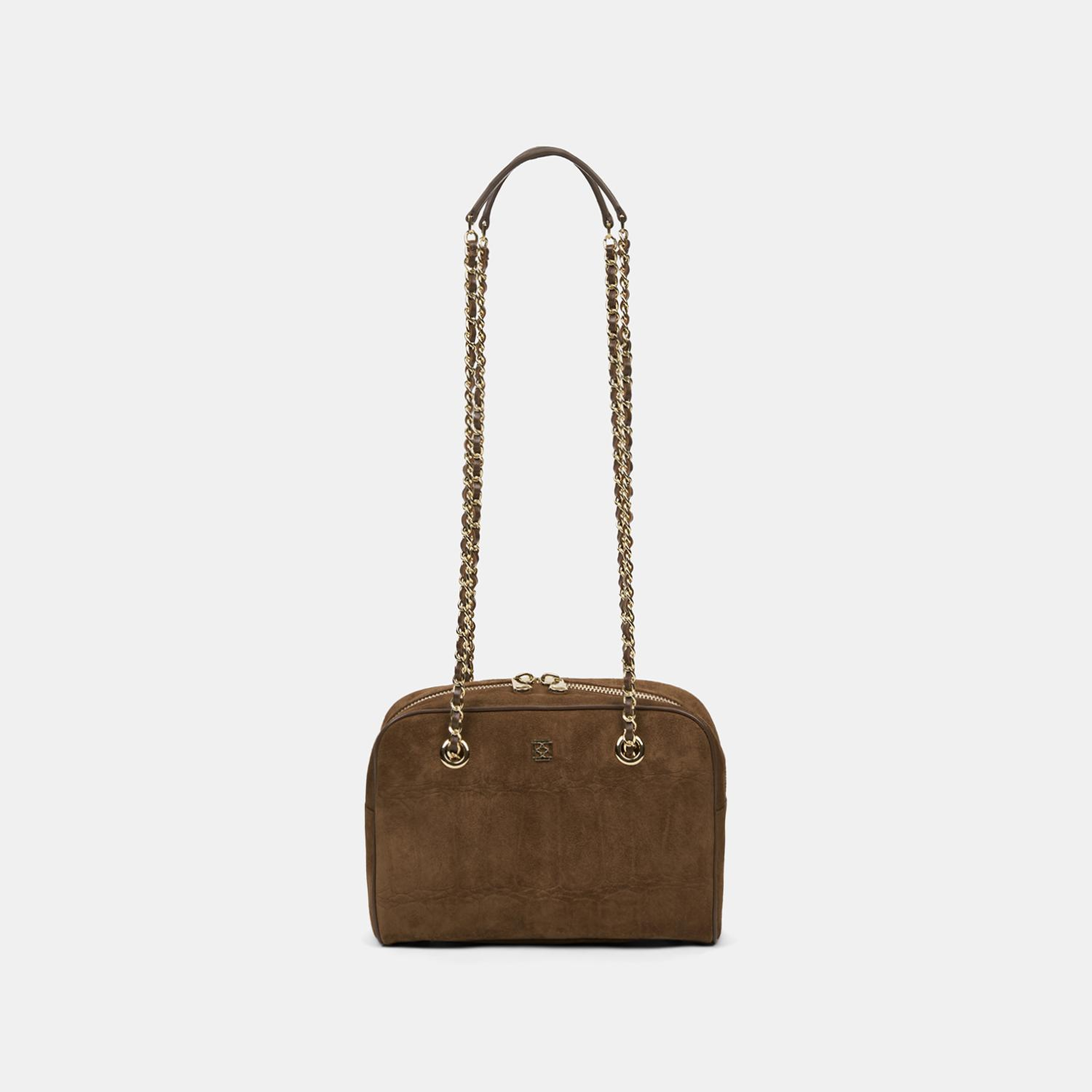 Kadın Vizon Zincir Askılı Süet Deri Omuz Çantası