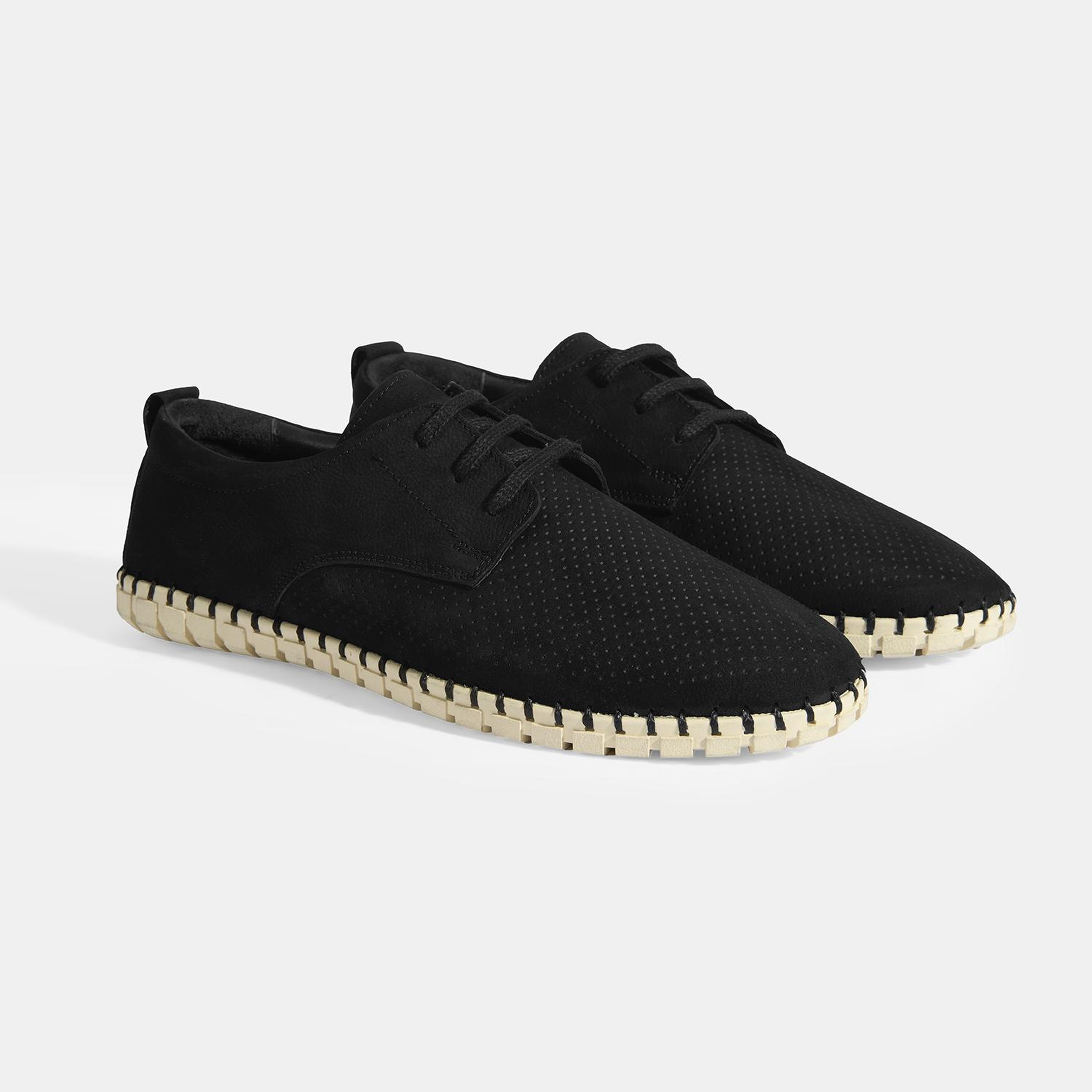 Moriya Siyah Erkek Deri Bağcıklı Günlük Ayakkabı