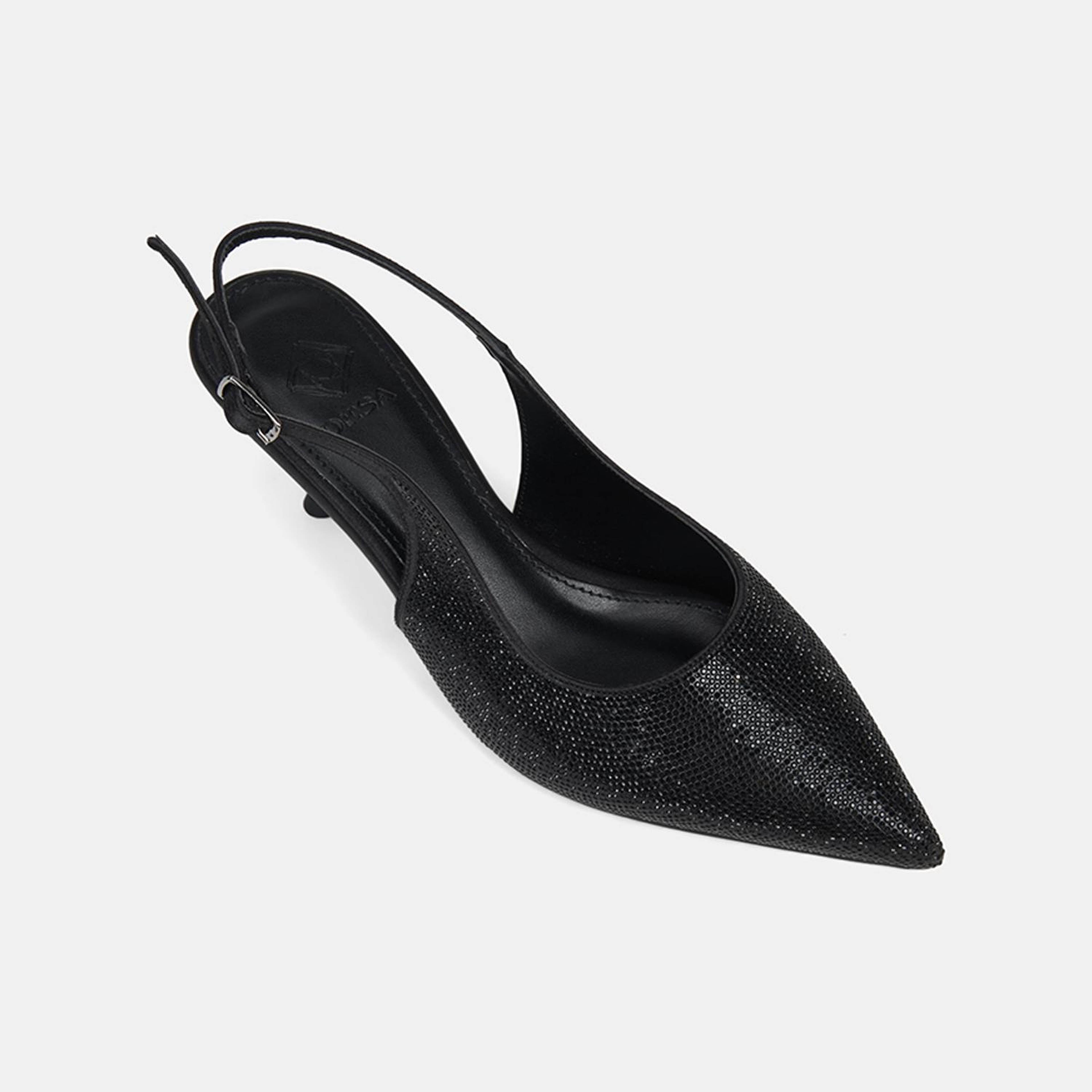 Kadın Siyah Taşlı Sivri Burunlu Topuklu Abiye Ayakkabı