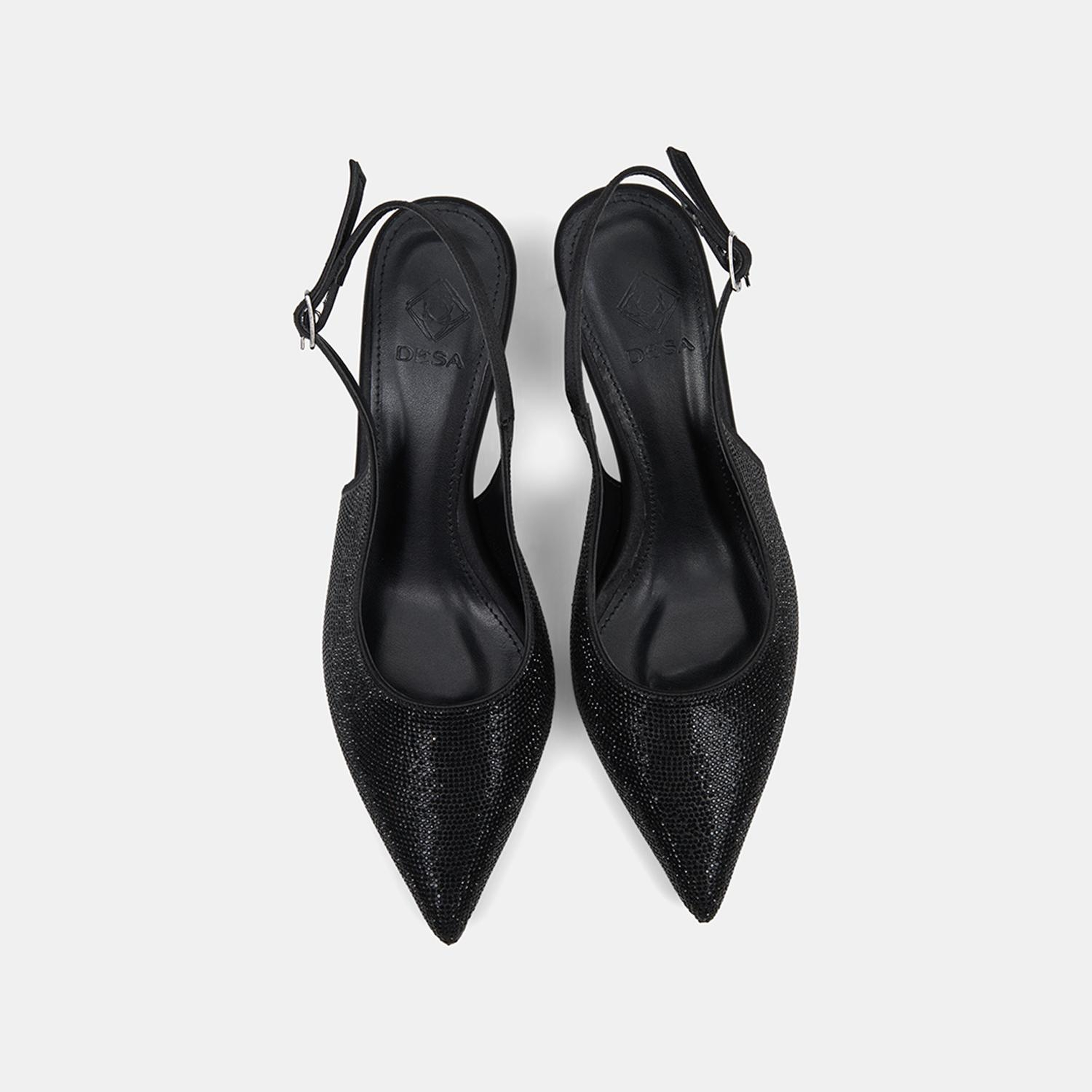 Kadın Siyah Taşlı Sivri Burunlu Topuklu Abiye Ayakkabı