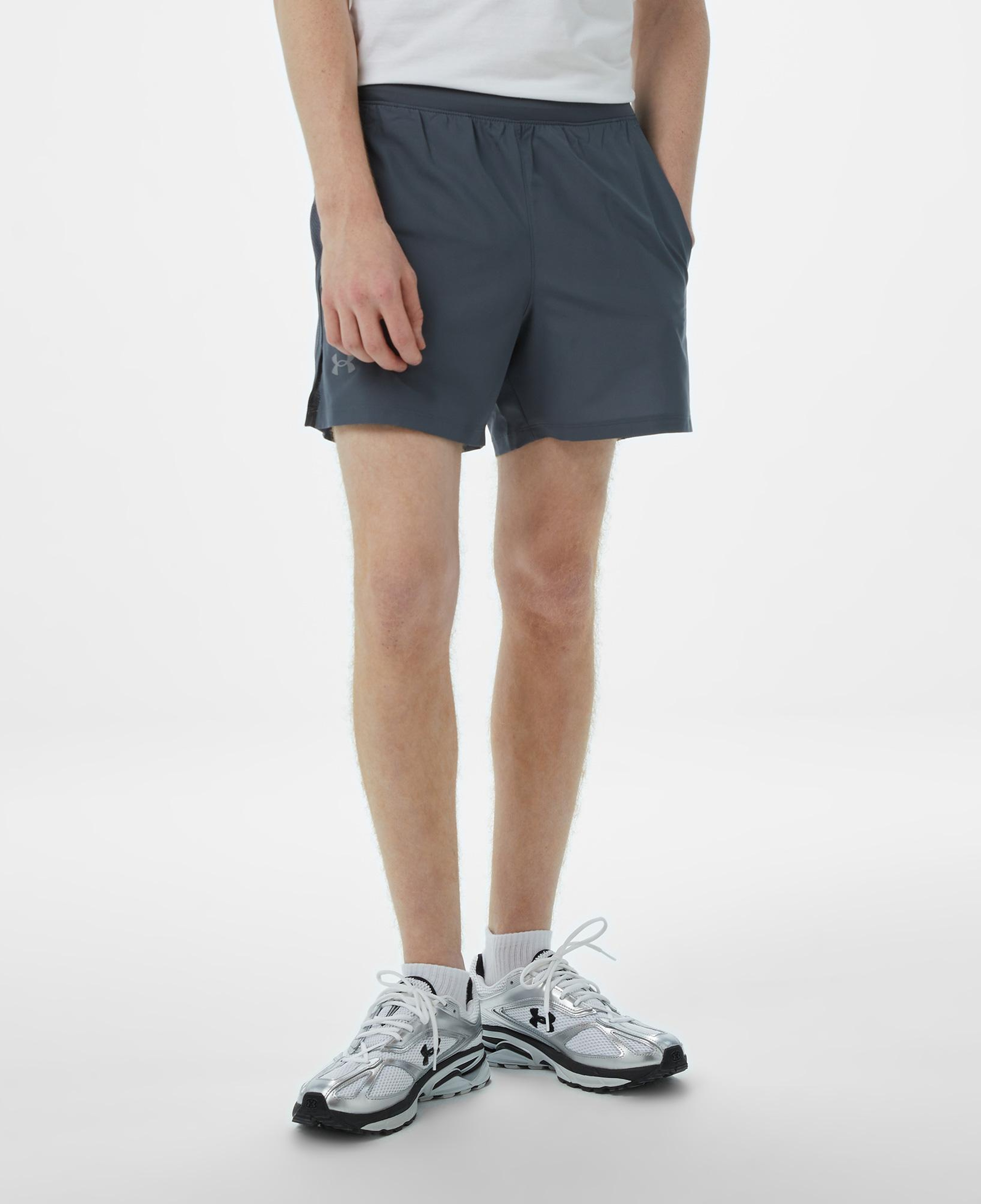 Under Armour Launch 5 Erkek Gri Koşu Şortu
