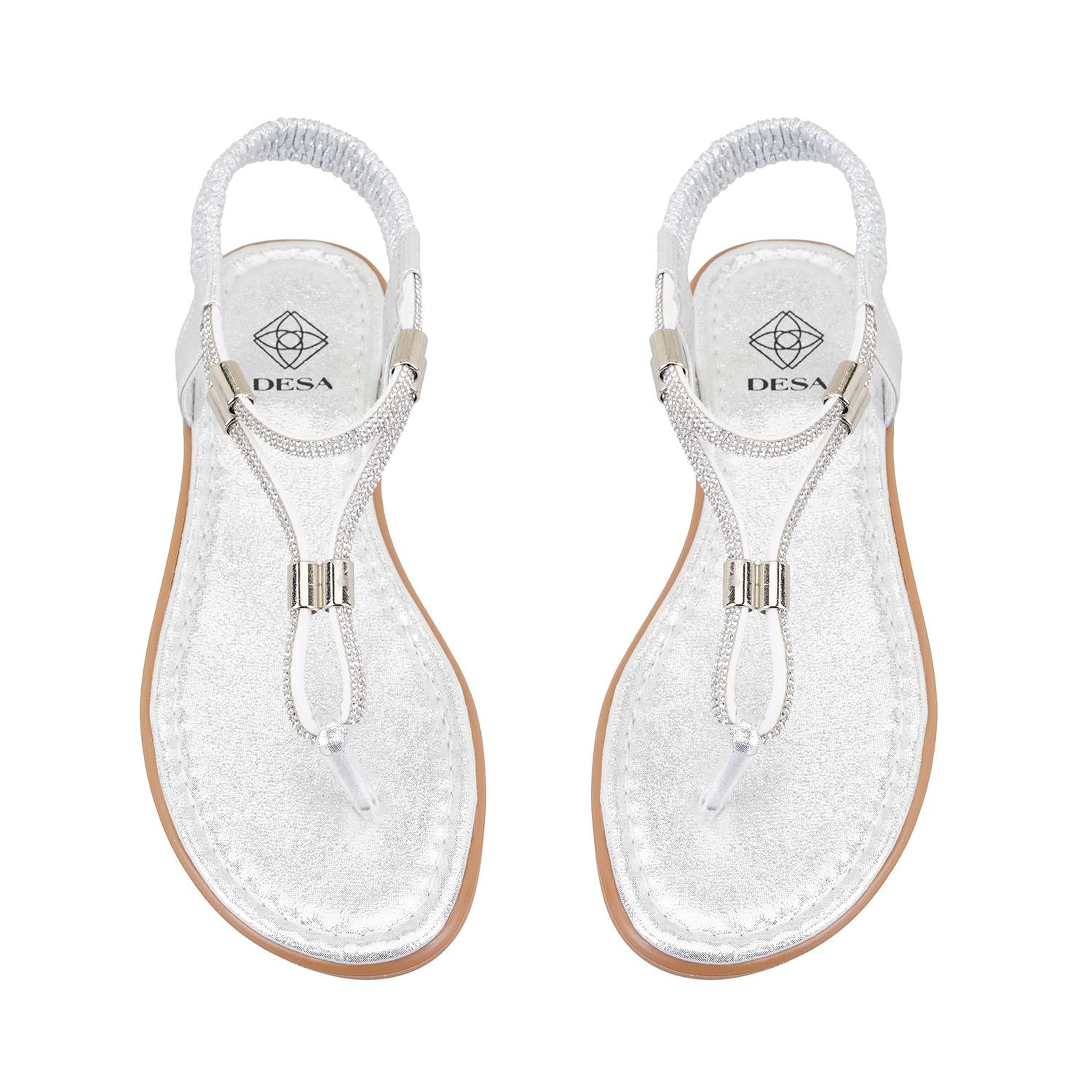 Kadın Gri Parlak Taş Detaylı Parmak Arası Sandalet