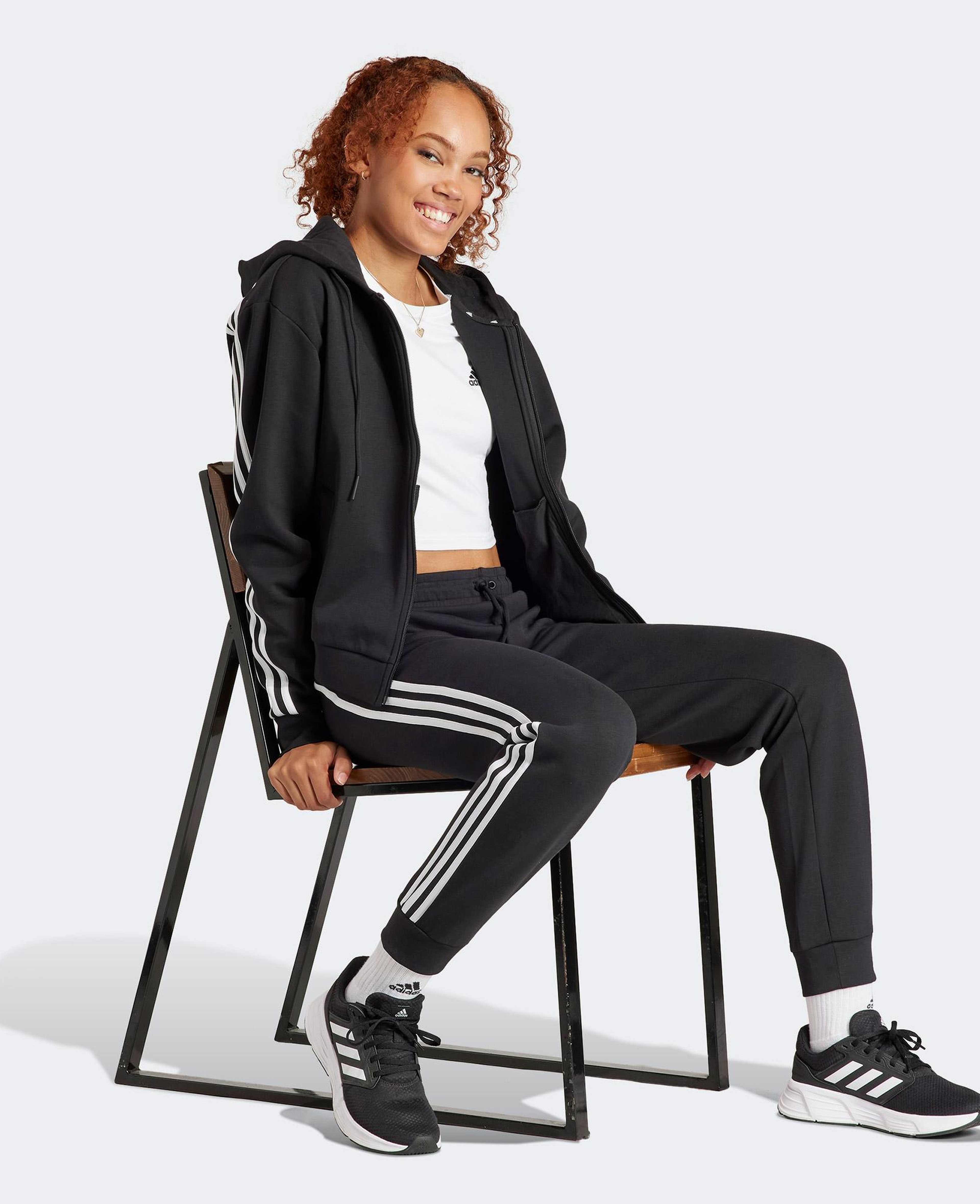 adidas Future Icon 3 Stripes Kadın Siyah Günlük Eşofman Üstü