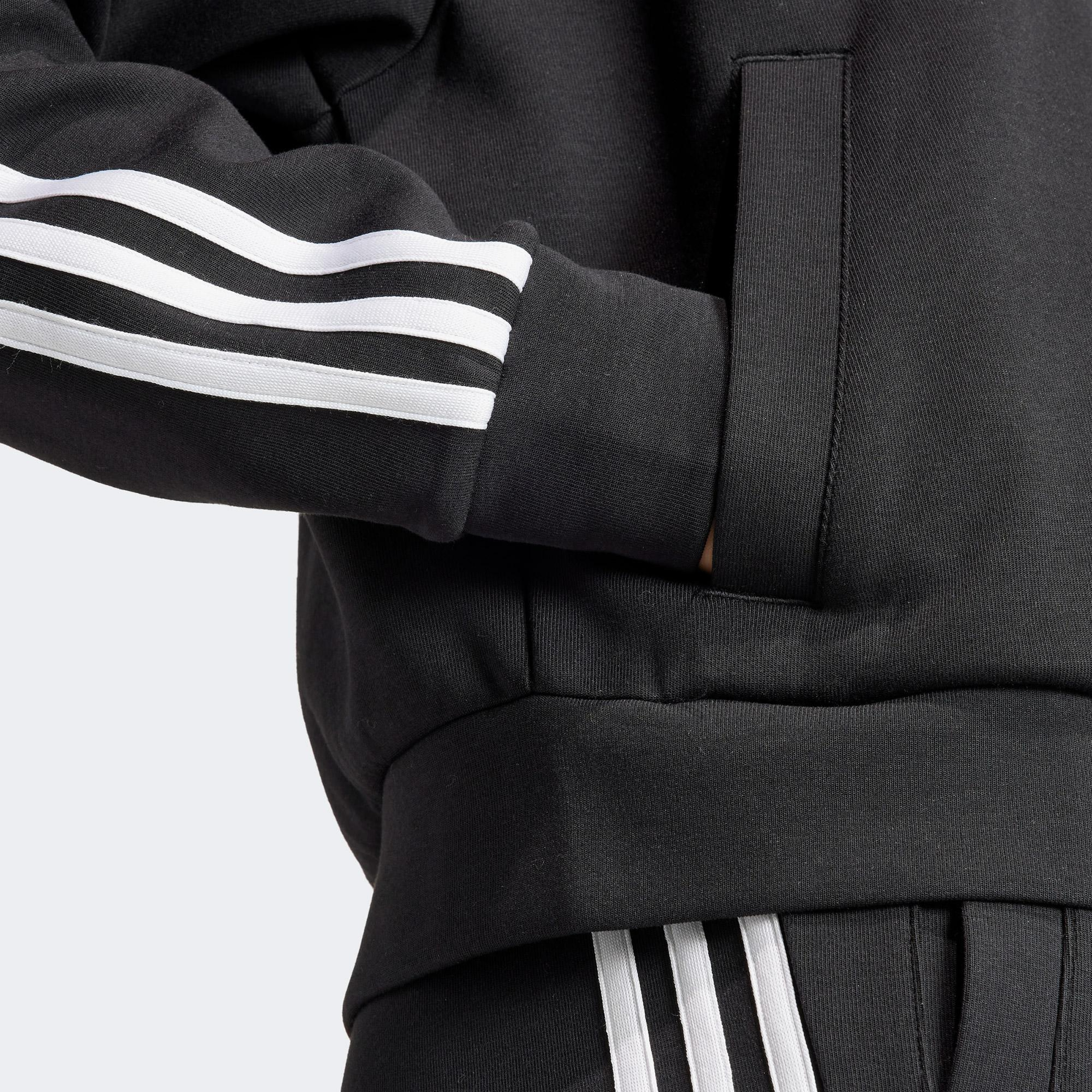 adidas Future Icon 3 Stripes Kadın Siyah Günlük Eşofman Üstü