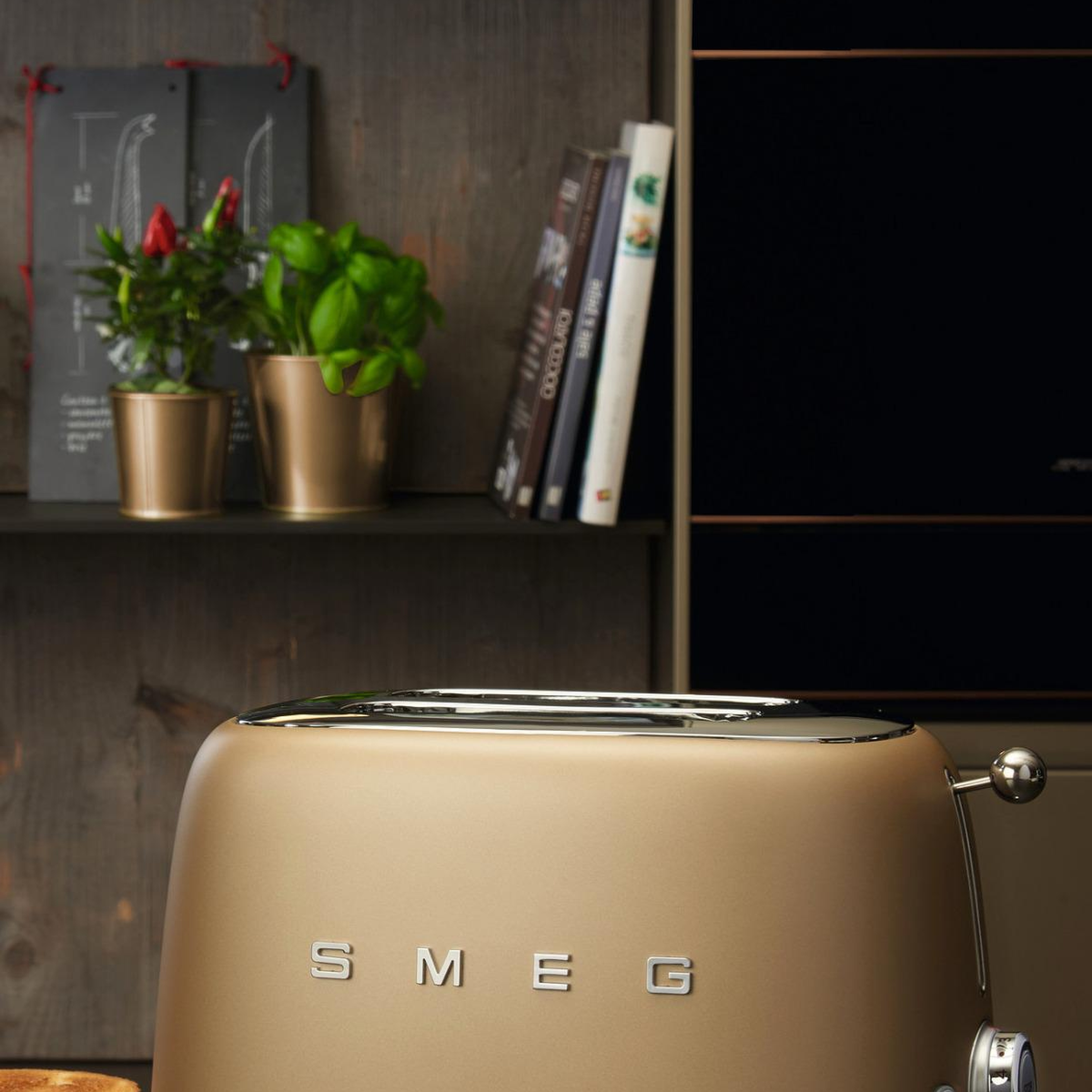 Smeg 50's Style Retro Mat Gold 2x1 Ekmek Kızartma Makinesi Tsf01chmeu