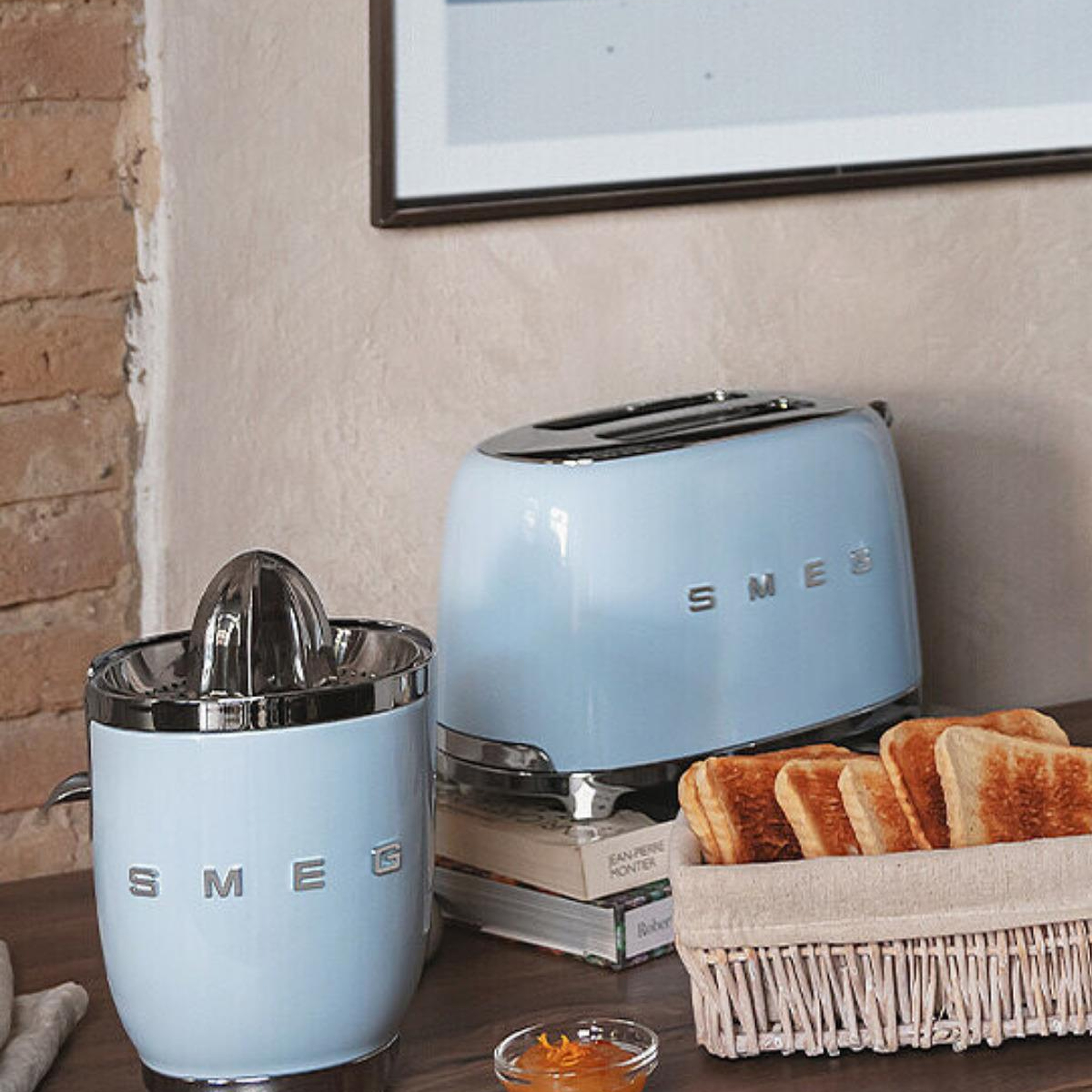 Smeg 50's Style Retro Pastel Mavi Ekmek Kızartma Makinesi 2x1