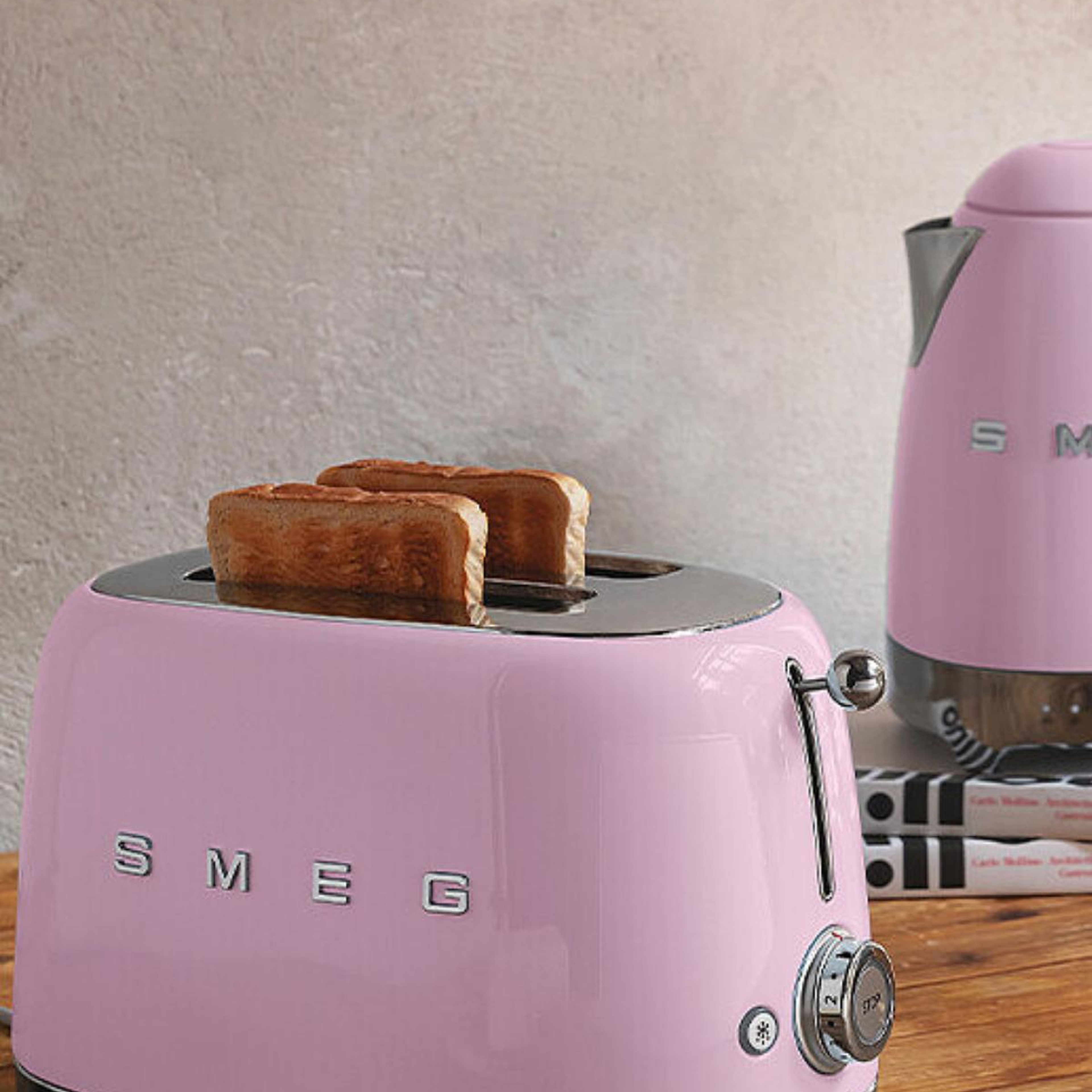 Smeg 50's Style Retro Pembe Ekmek Kızartma Makinesi 2x1 Tsf01pkeu