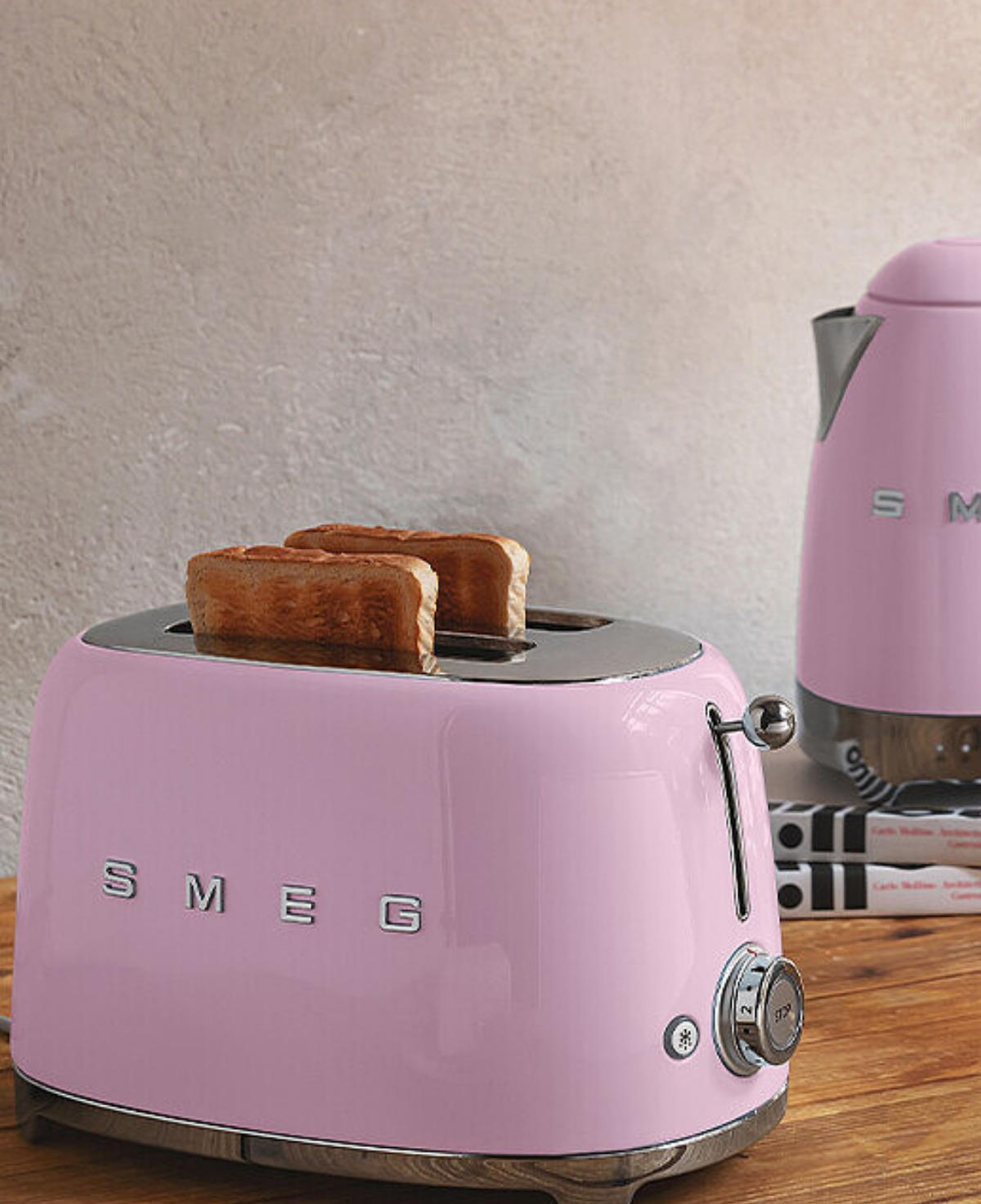 Smeg 50's Style Retro Pembe Ekmek Kızartma Makinesi 2x1 Tsf01pkeu