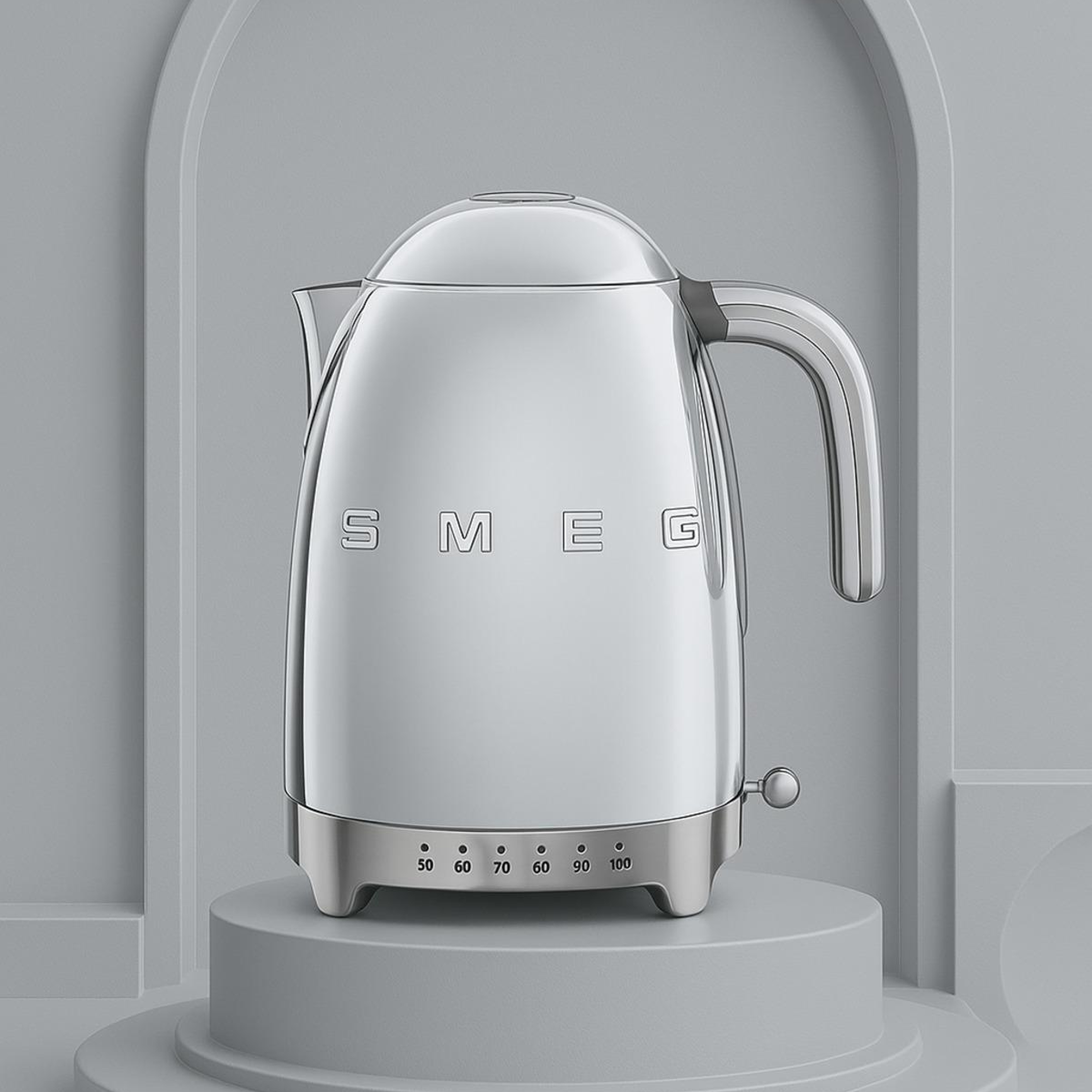 Smeg 50'S Style Retro Paslanmaz Çelik Isı Ayarlı Kettle Klf04sseu