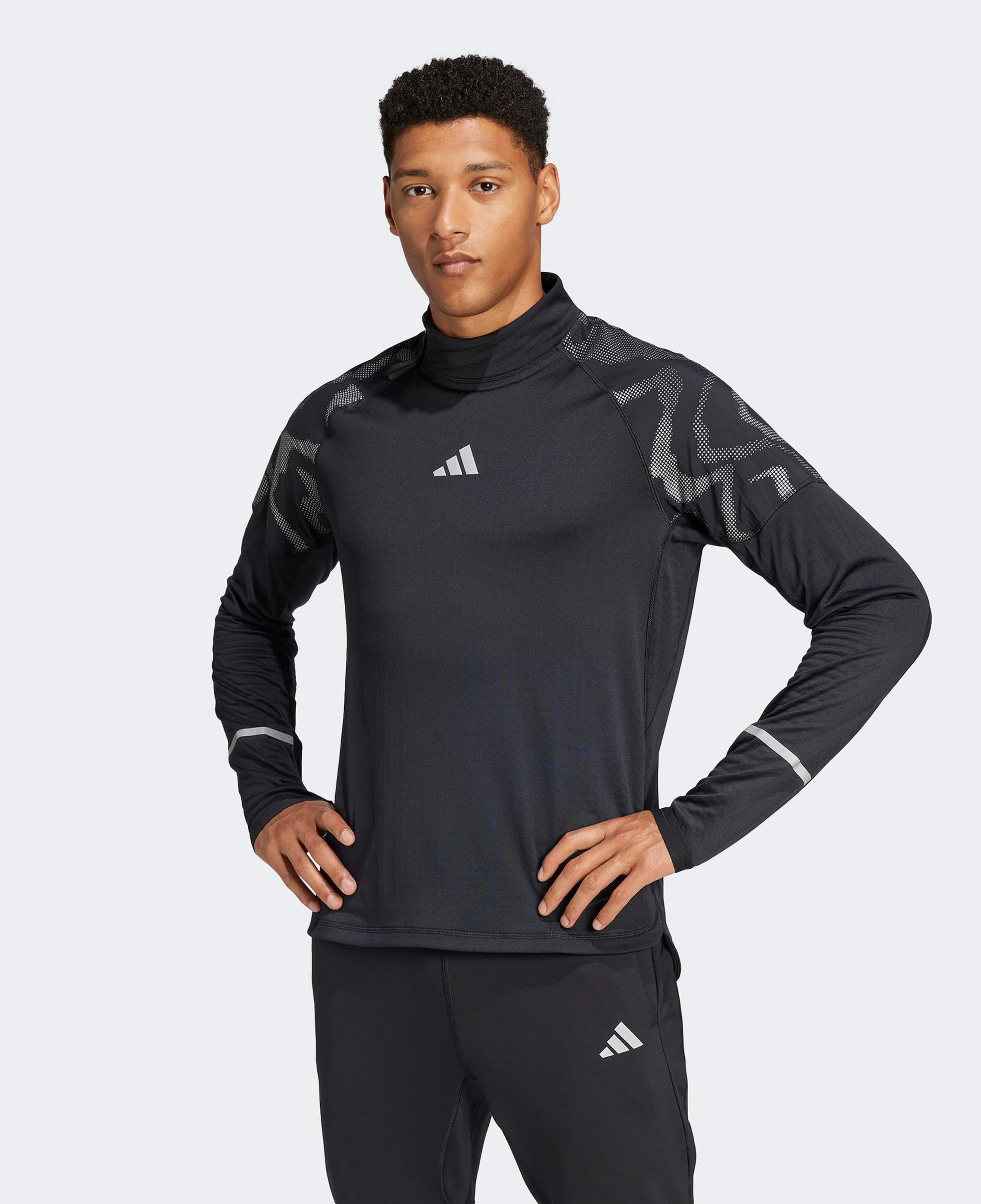adidas Ultimate Hi Vis Reflective Yarım Boy Erkek Siyah Eşofman Üstü