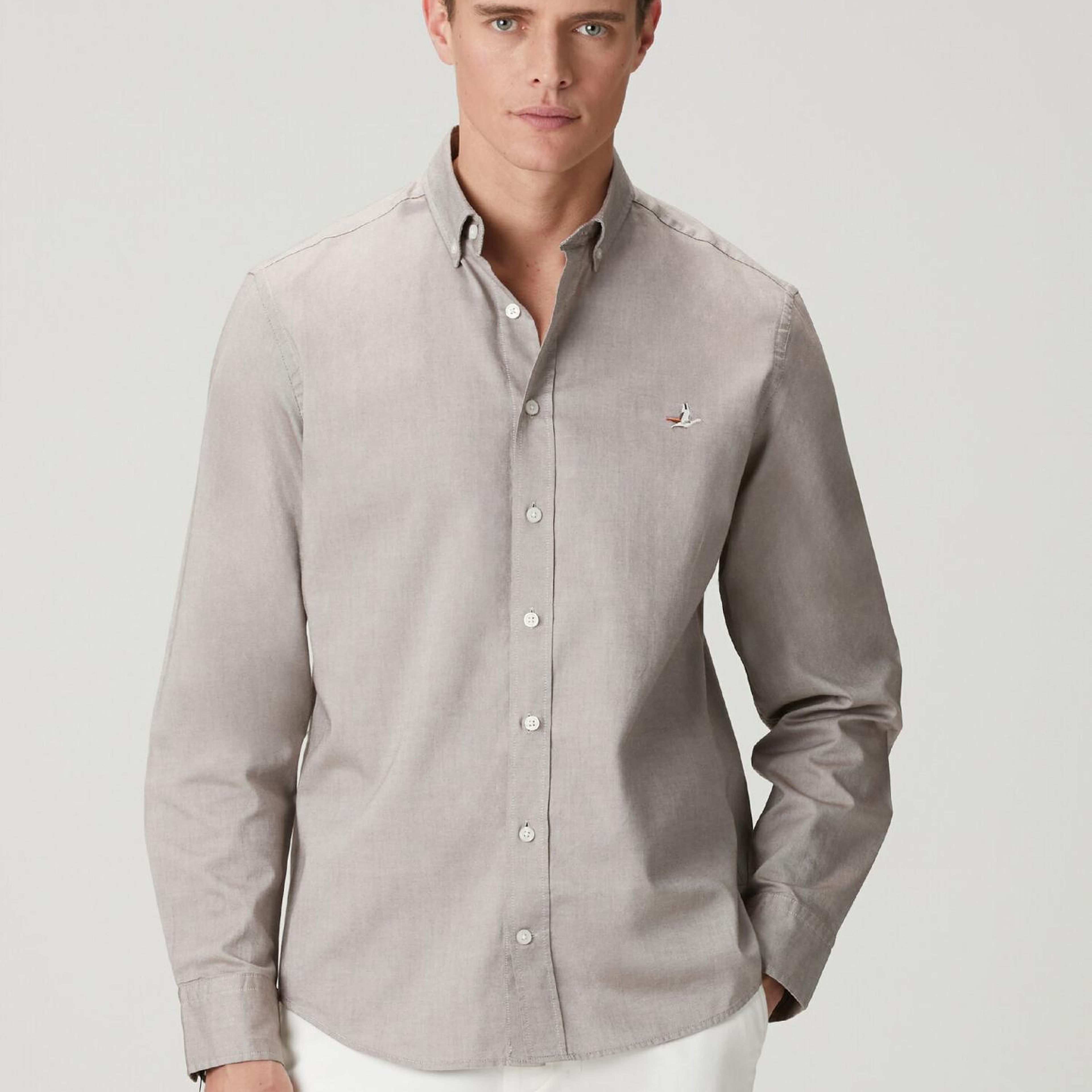 Beymen Club Erkek Comfort Fit Vizon Oxford Gömlek