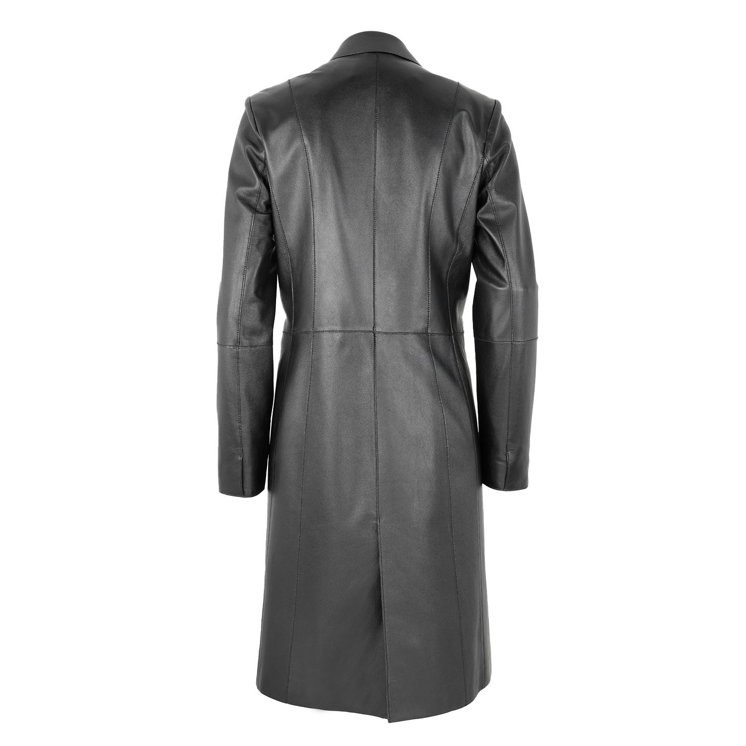 Canika Siyah Kadın Deri Blazer Trençkot