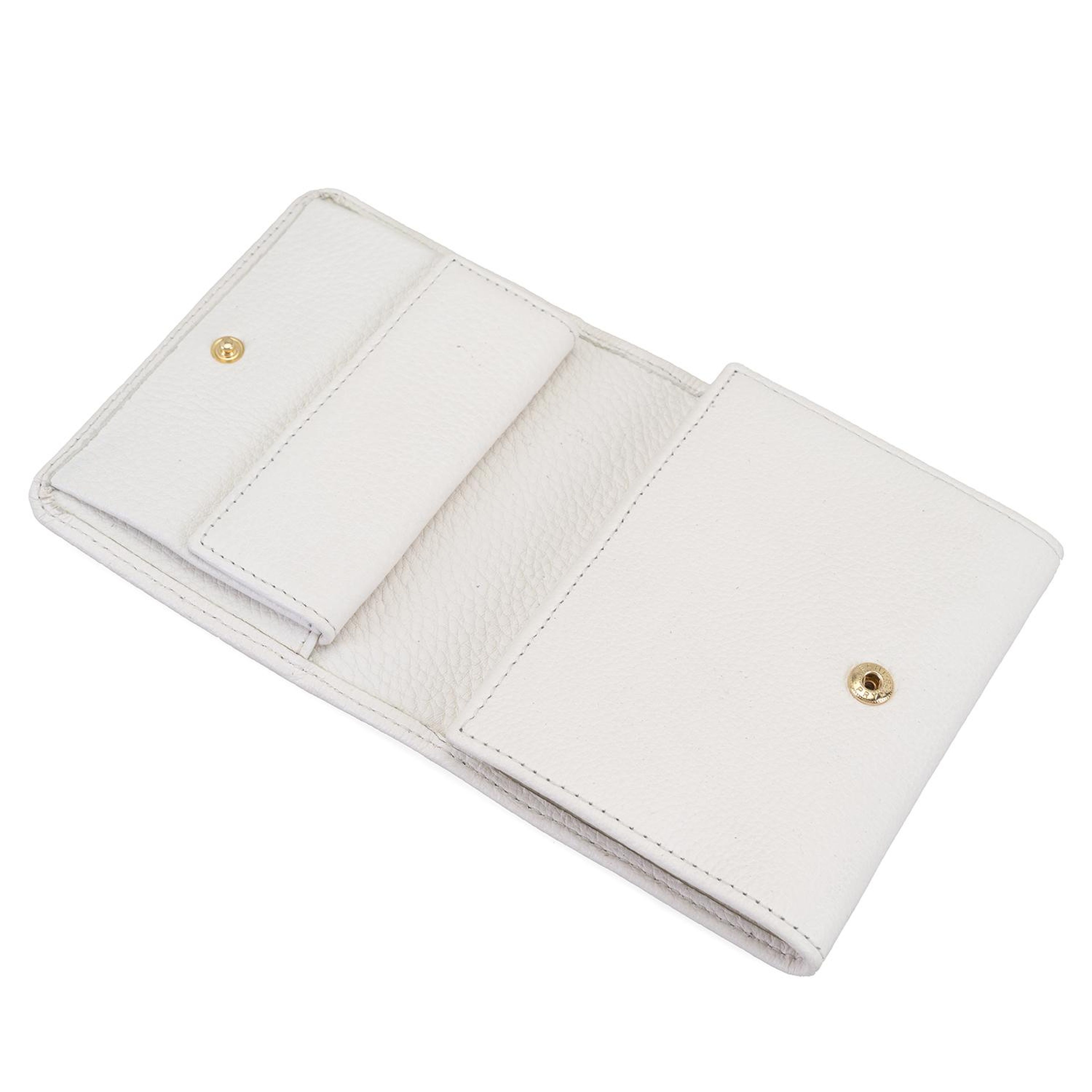 Heleno Beyaz Kadın Deri Cüzdan
