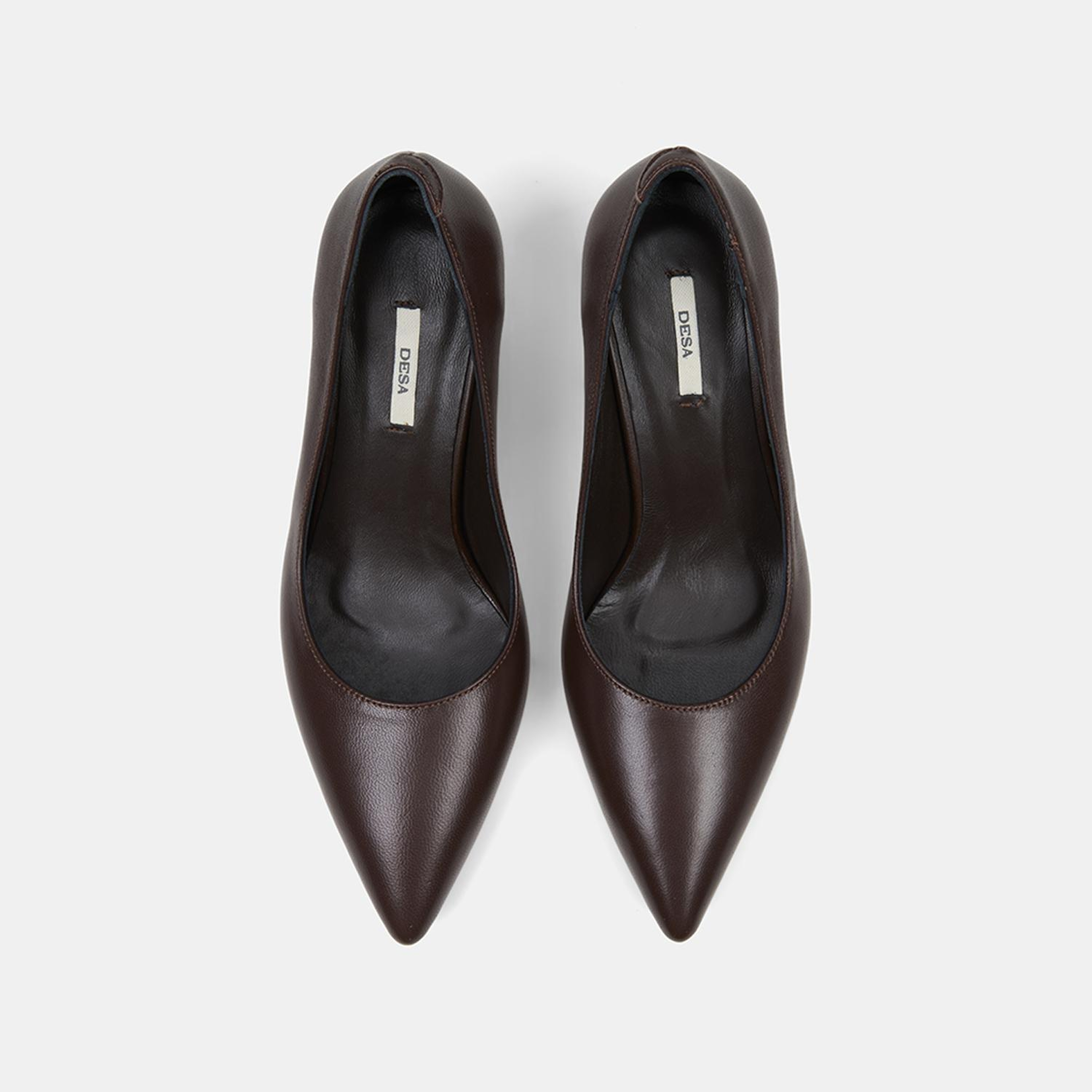 Kadın Kahve Sivri Burunlu Klasik Deri Stiletto