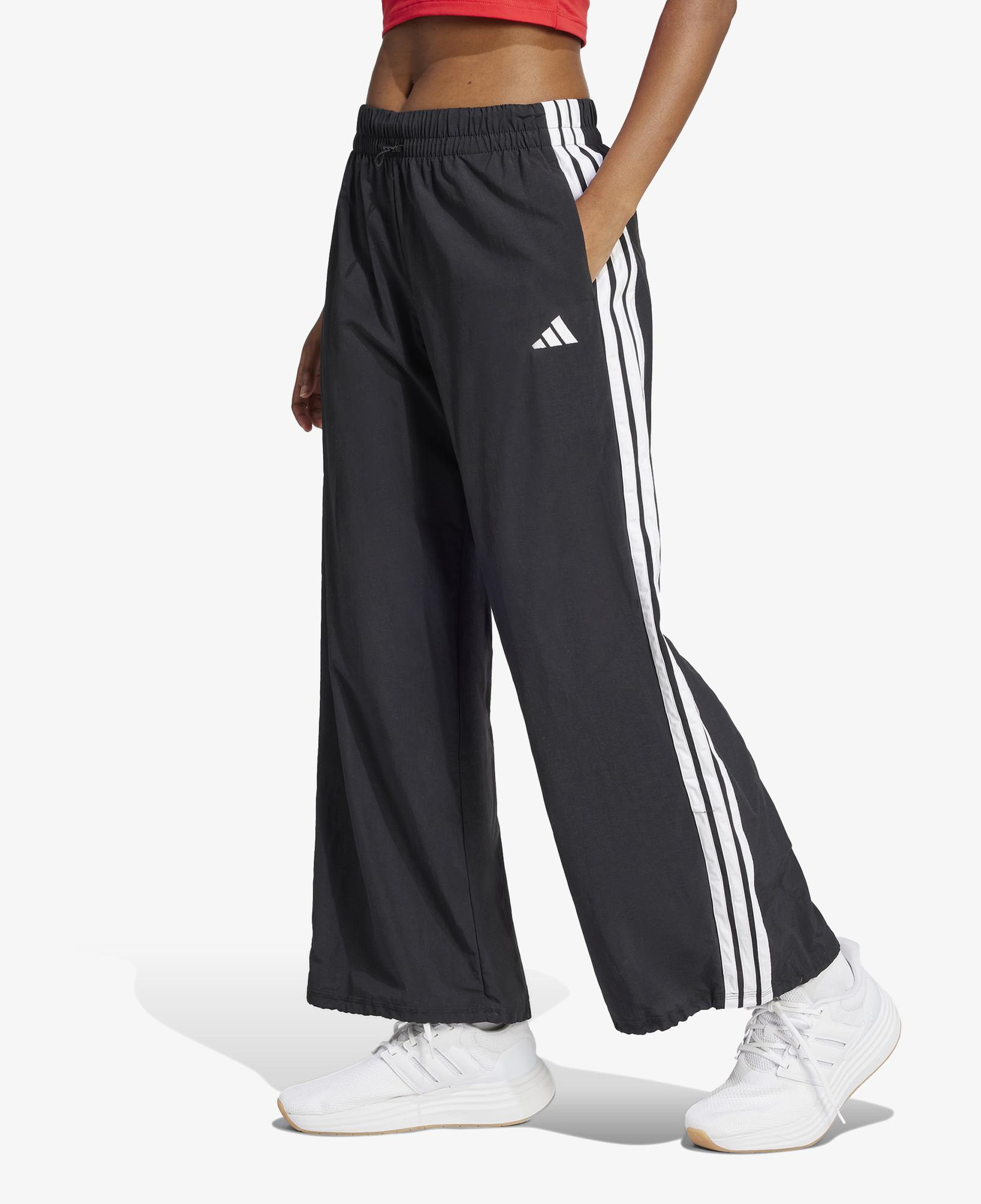 adidas Essentials 3 Striped Lifestyle Kadın Siyah Eşofman Altı