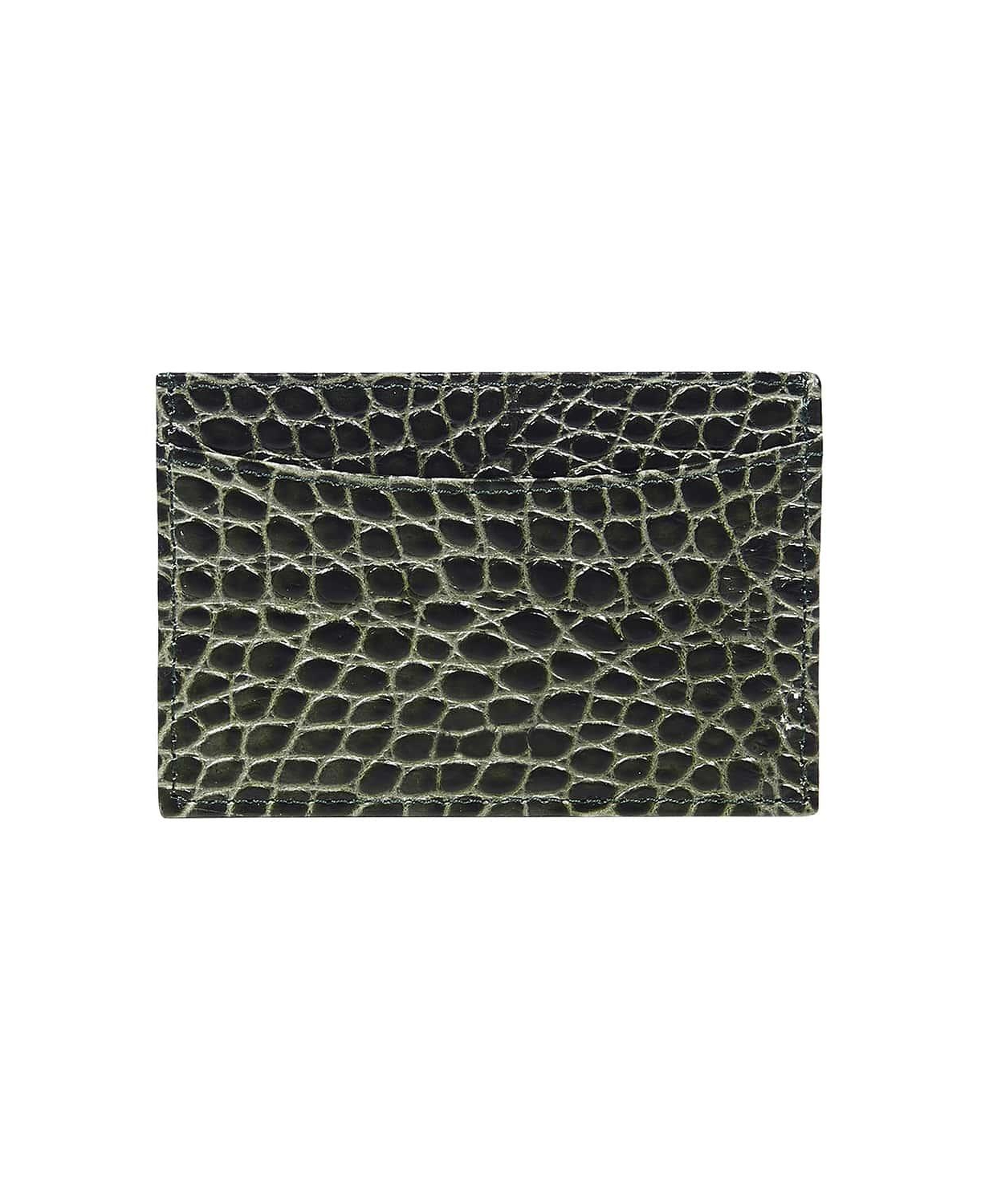 Yeşil Dukinea Kroko Baskılı Deri Kartlık