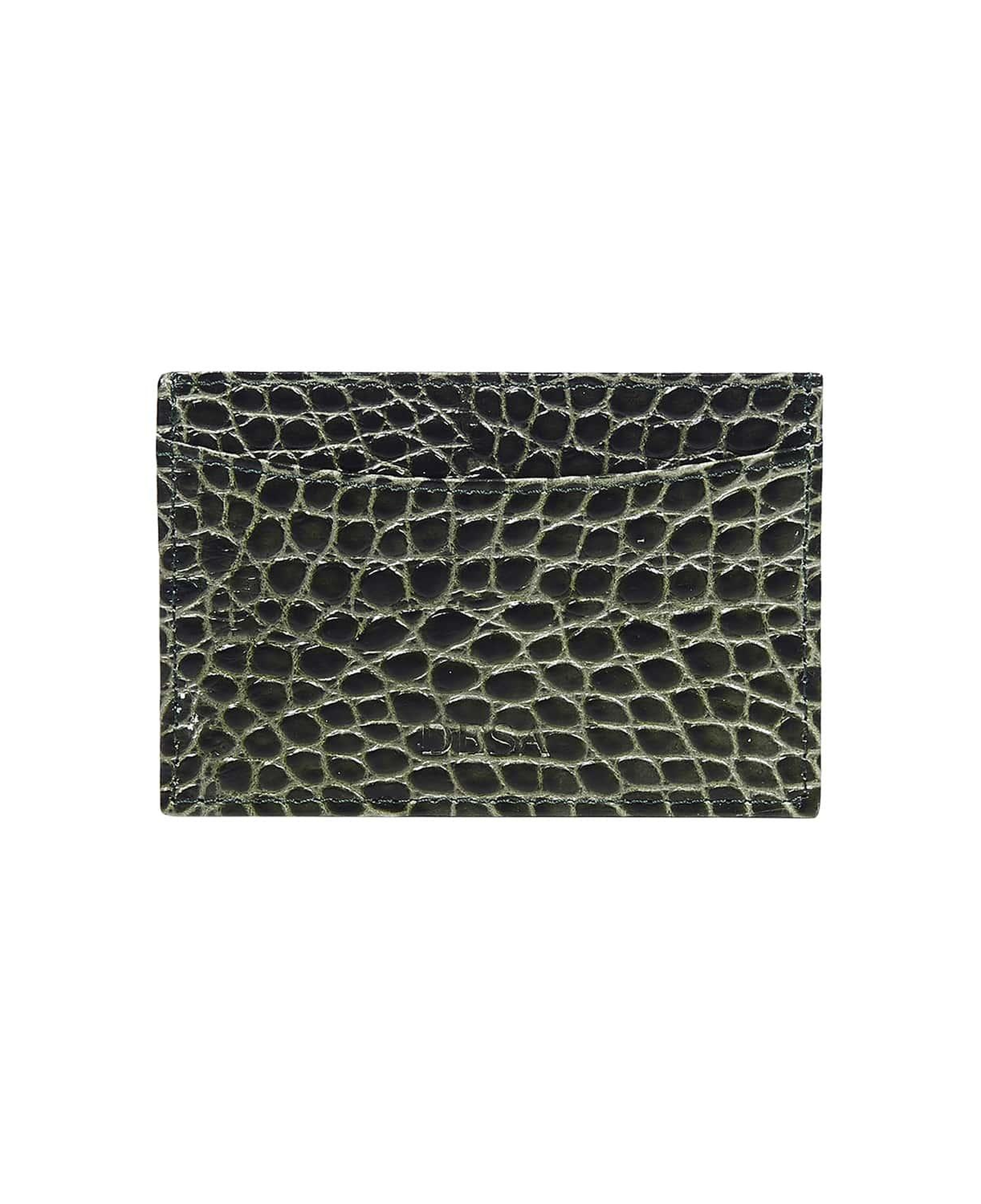 Yeşil Dukinea Kroko Baskılı Deri Kartlık