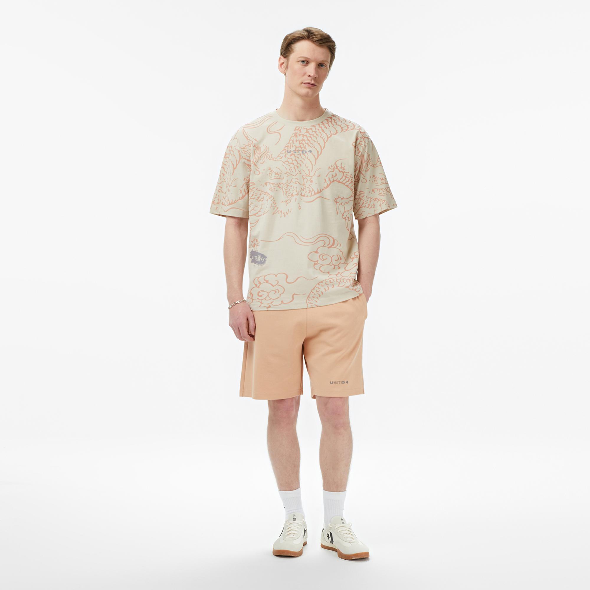 UNITED4 Regular Fit Erkek Krem T-Shirt