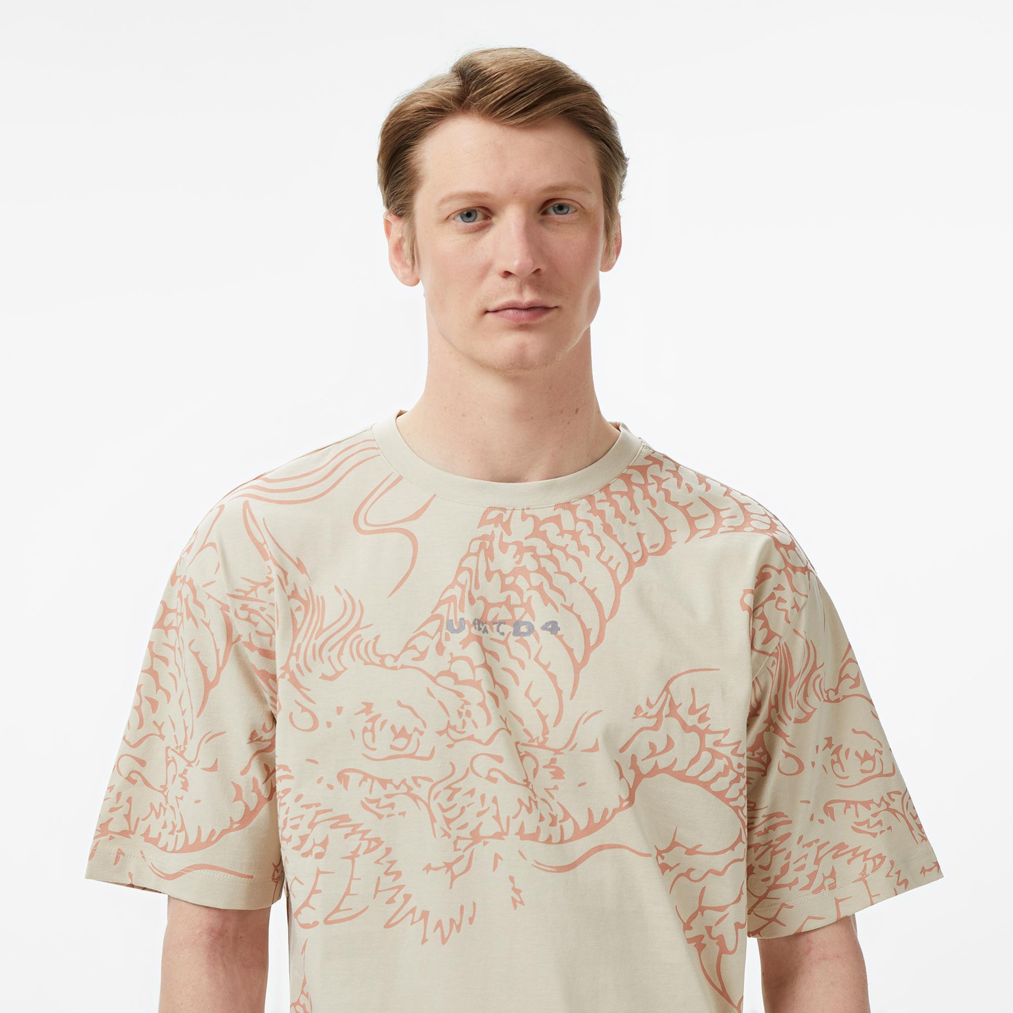 UNITED4 Regular Fit Erkek Krem T-Shirt