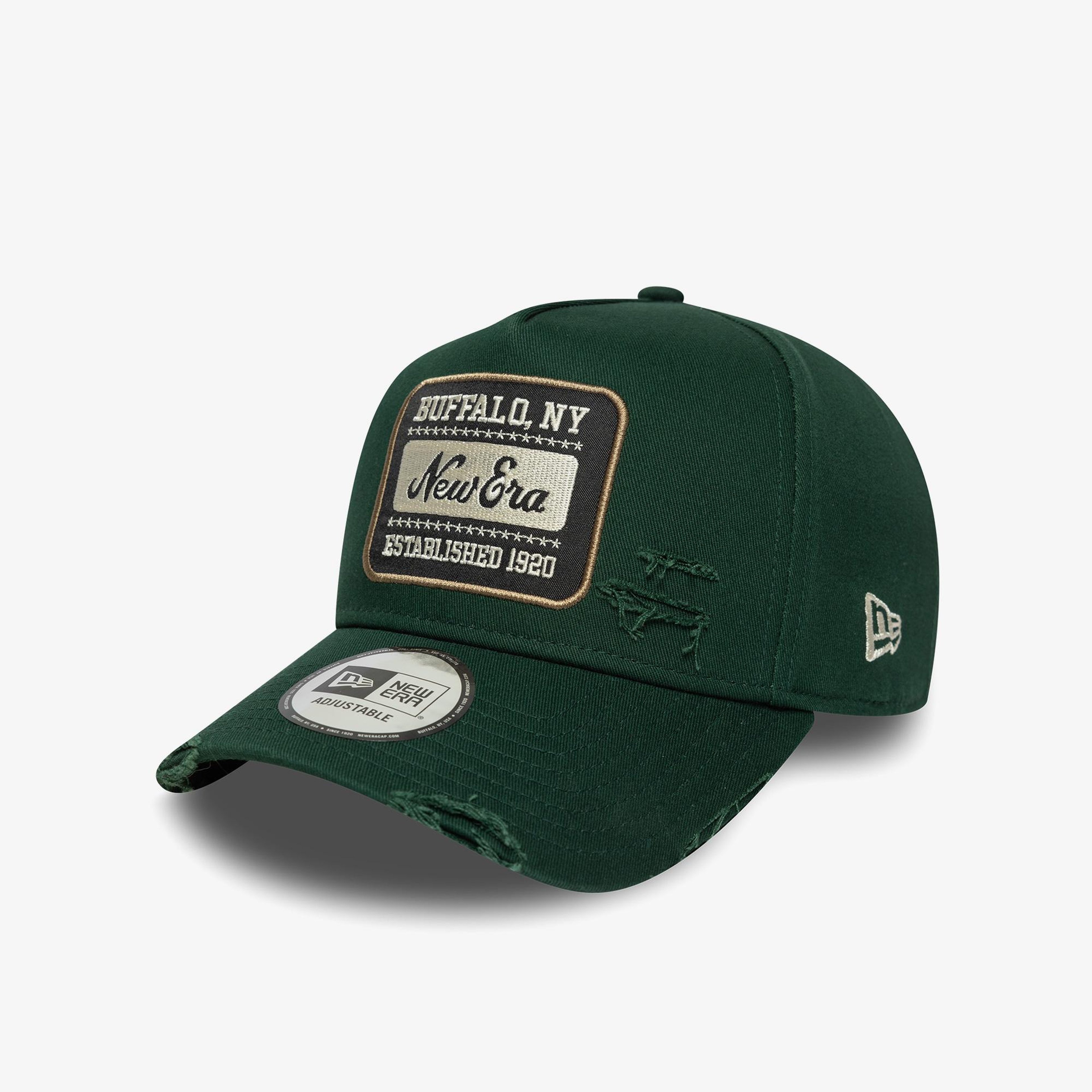 New Era Patch Distressed Wash Eframe Unisex Yeşil Şapka