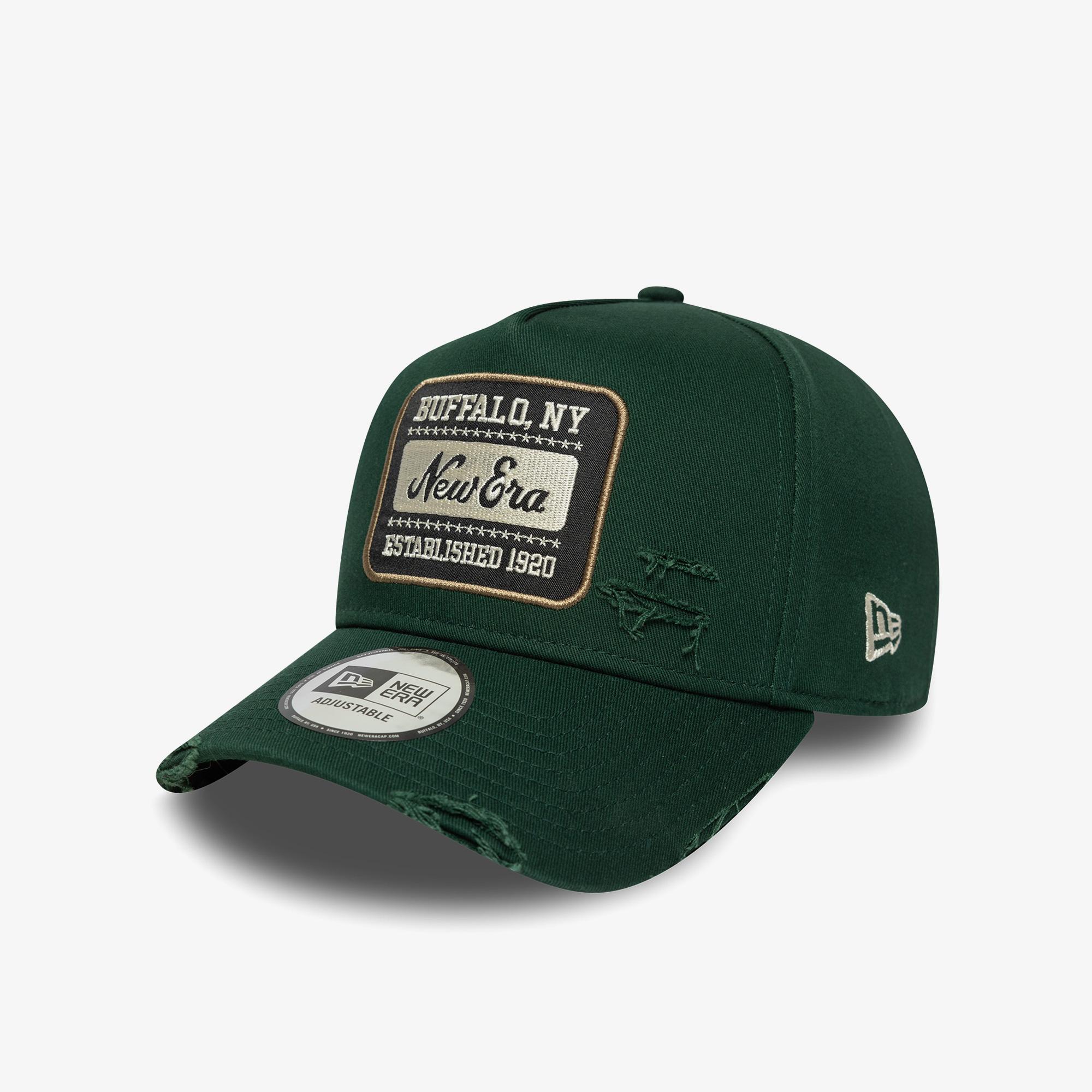 New Era Patch Distressed Wash Eframe Unisex Yeşil Şapka