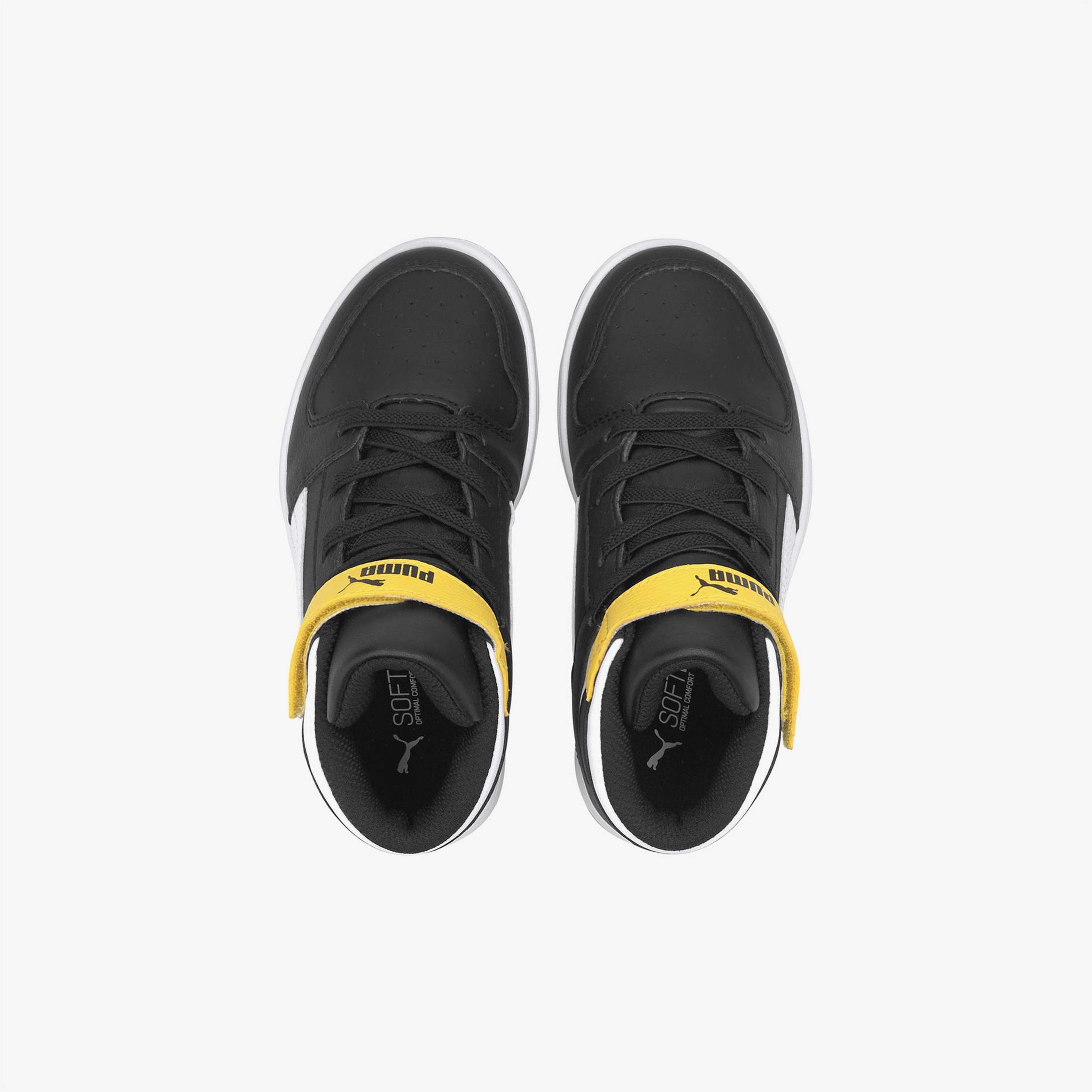 Puma Rebound Layup Çocuk Siyah/Beyaz Spor Ayakkabı