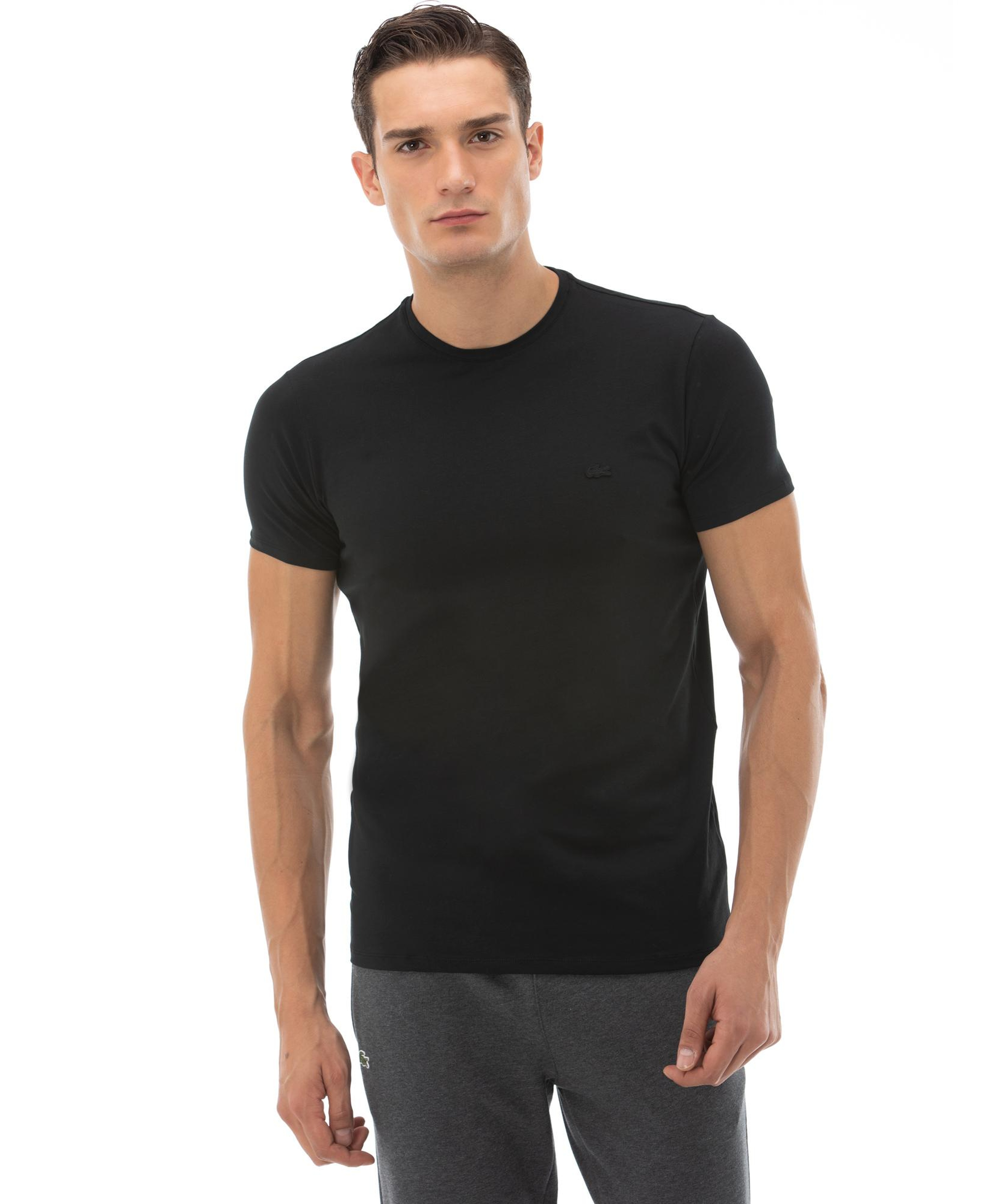 Lacoste Erkek Slim Fit Bisiklet Yaka Siyah T-Shirt