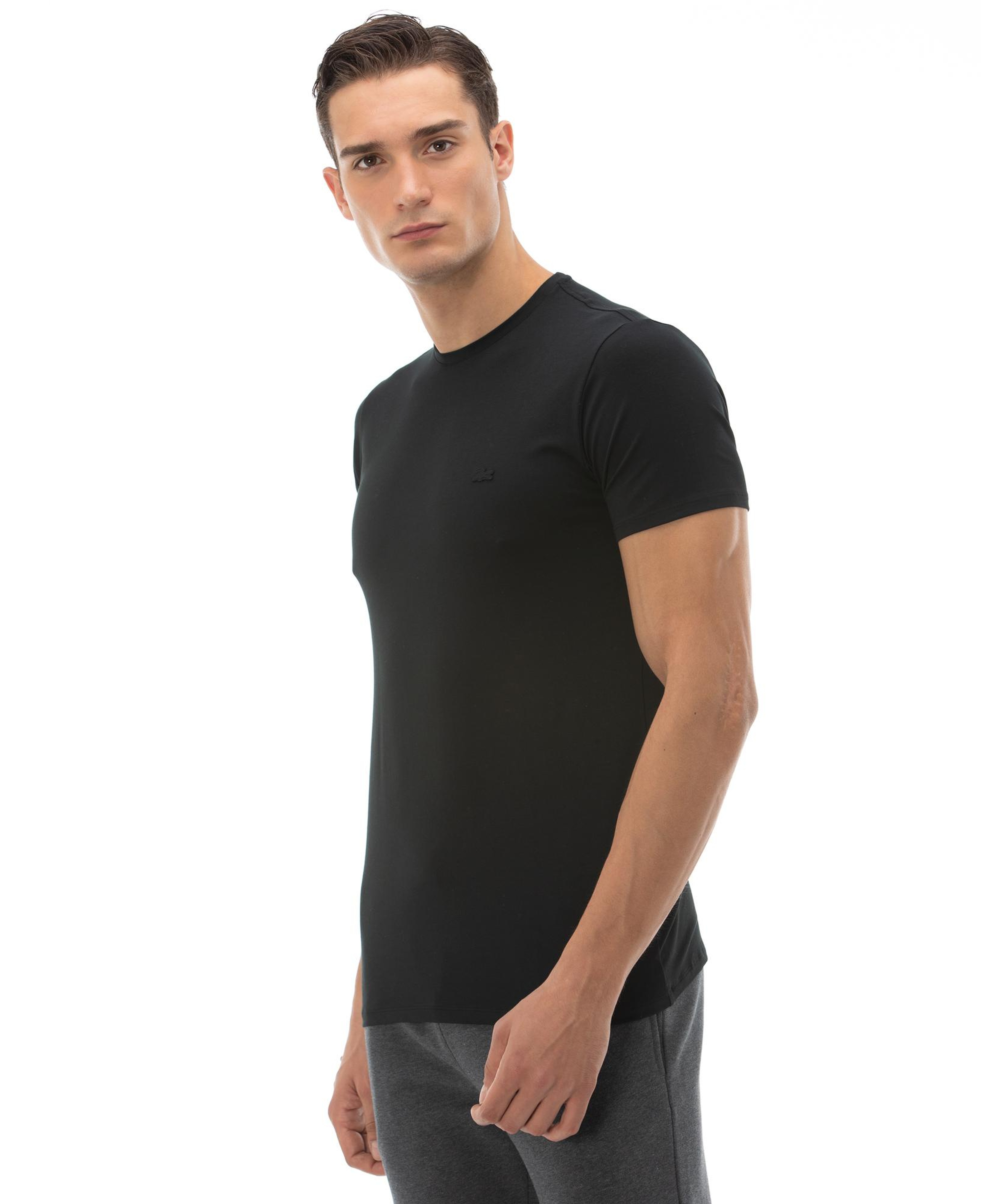 Lacoste Erkek Slim Fit Bisiklet Yaka Siyah T-Shirt