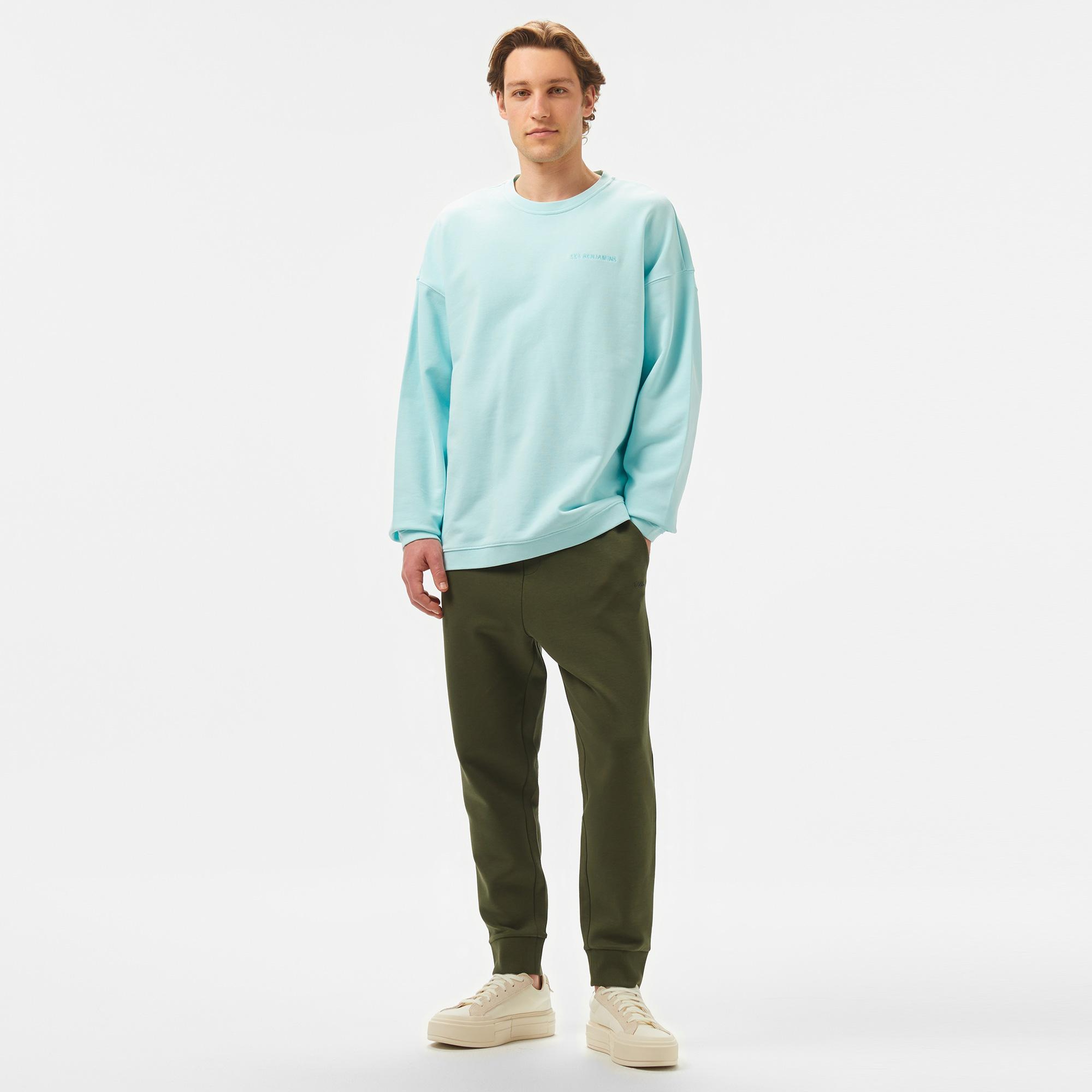 Les Benjamins 307 Erkek Mavi Sweatshirt