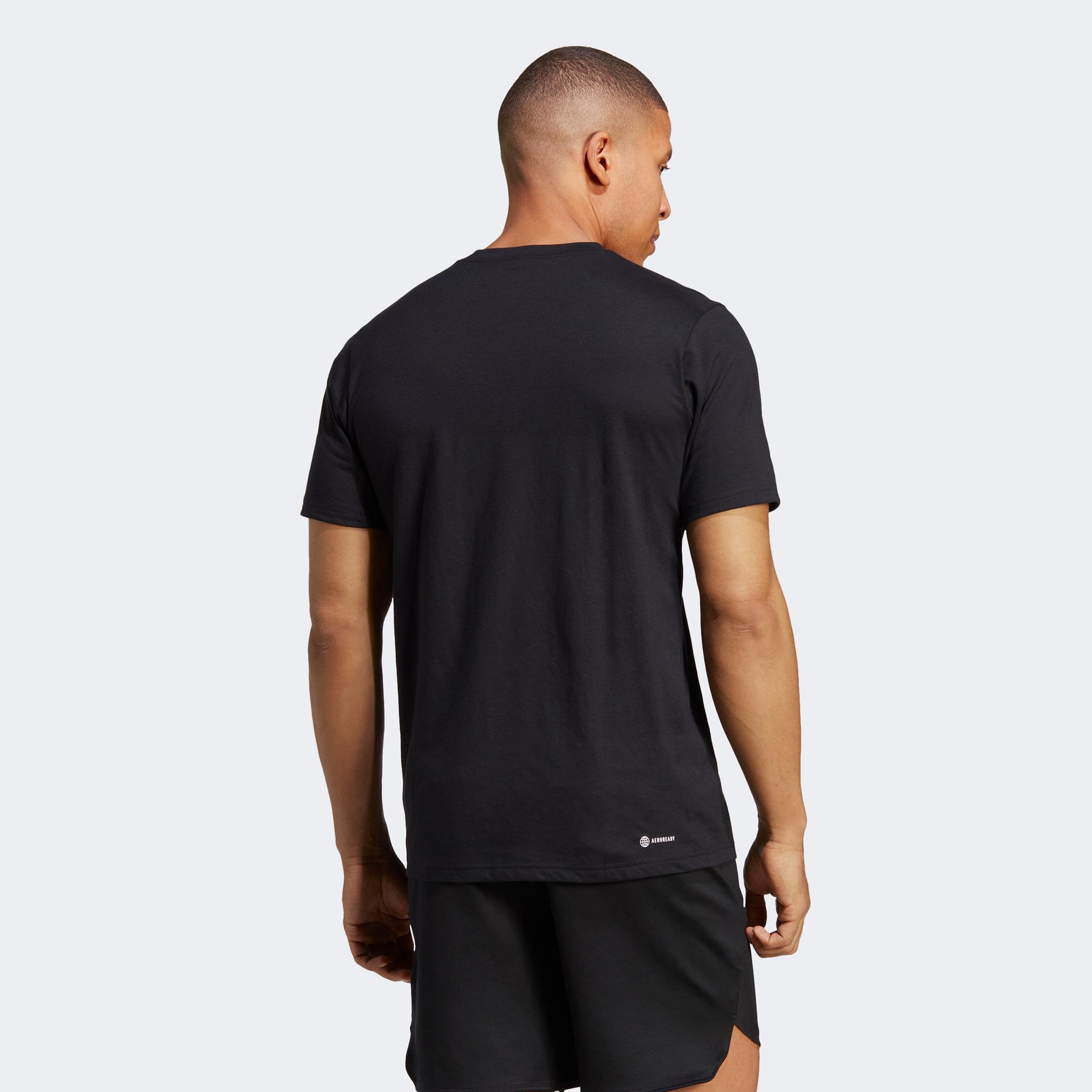 adidas Essentials Logo Erkek Siyah Antrenman T-Shirt