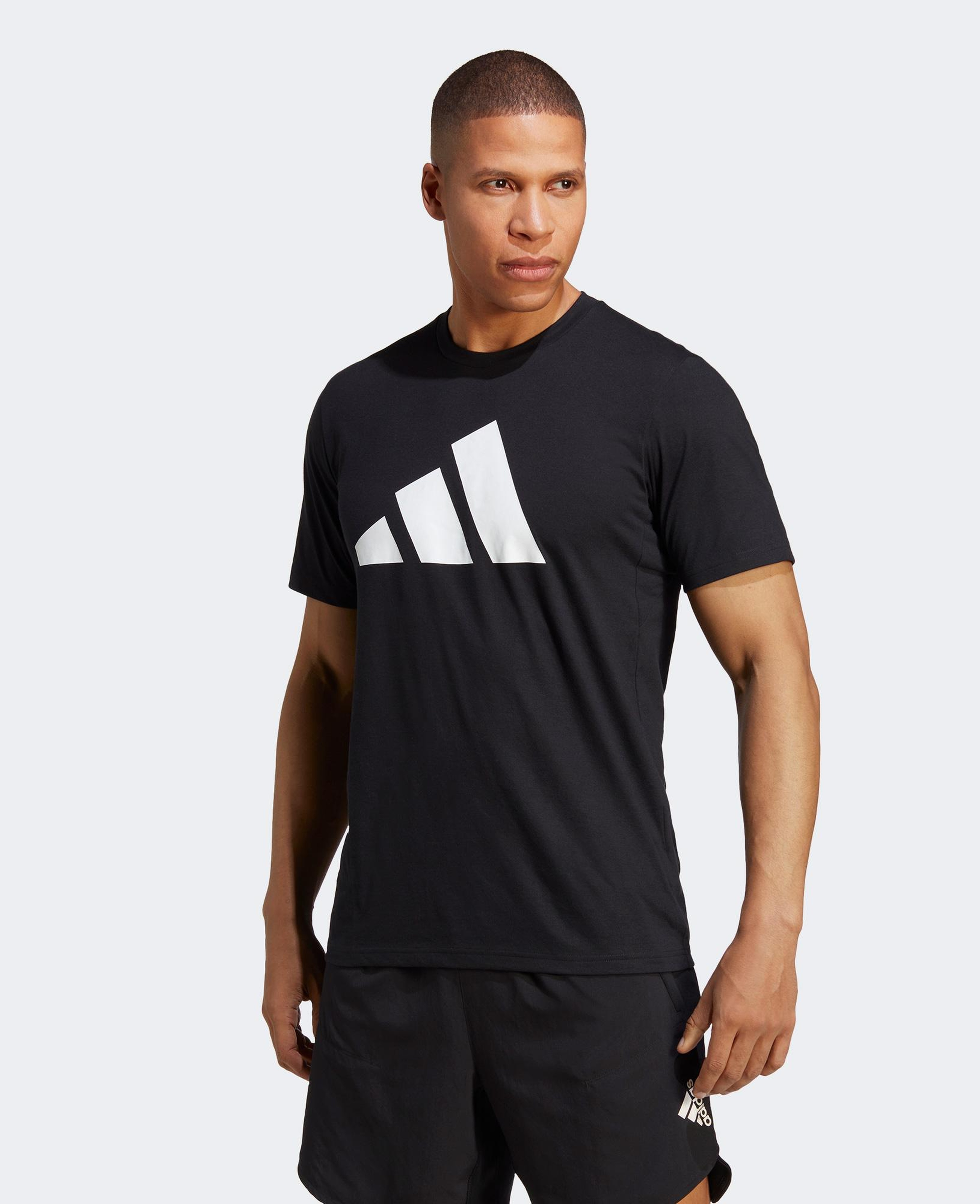 adidas Essentials Logo Erkek Siyah Antrenman T-Shirt