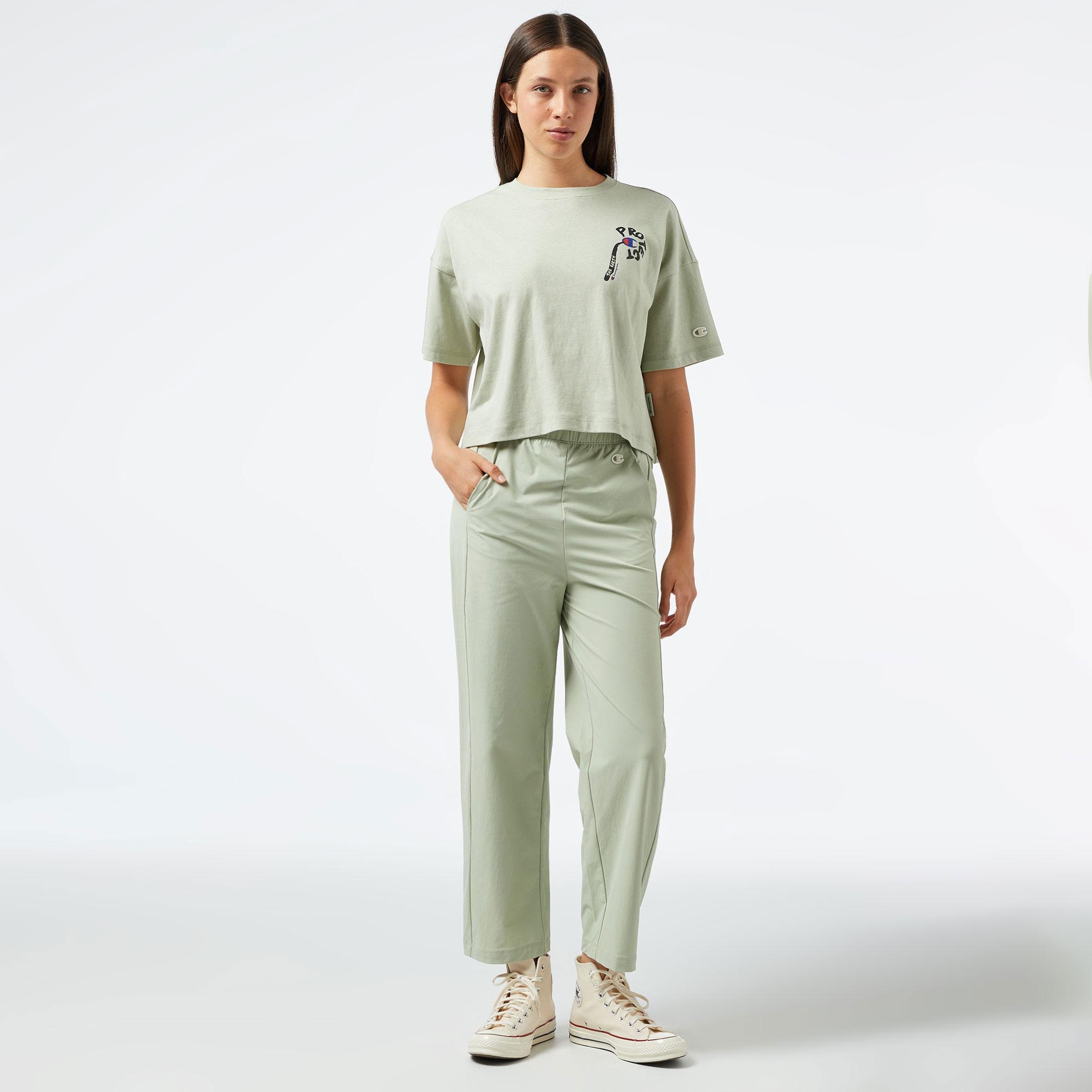 Champion Wide Leg Kadın Yeşil Pantolon