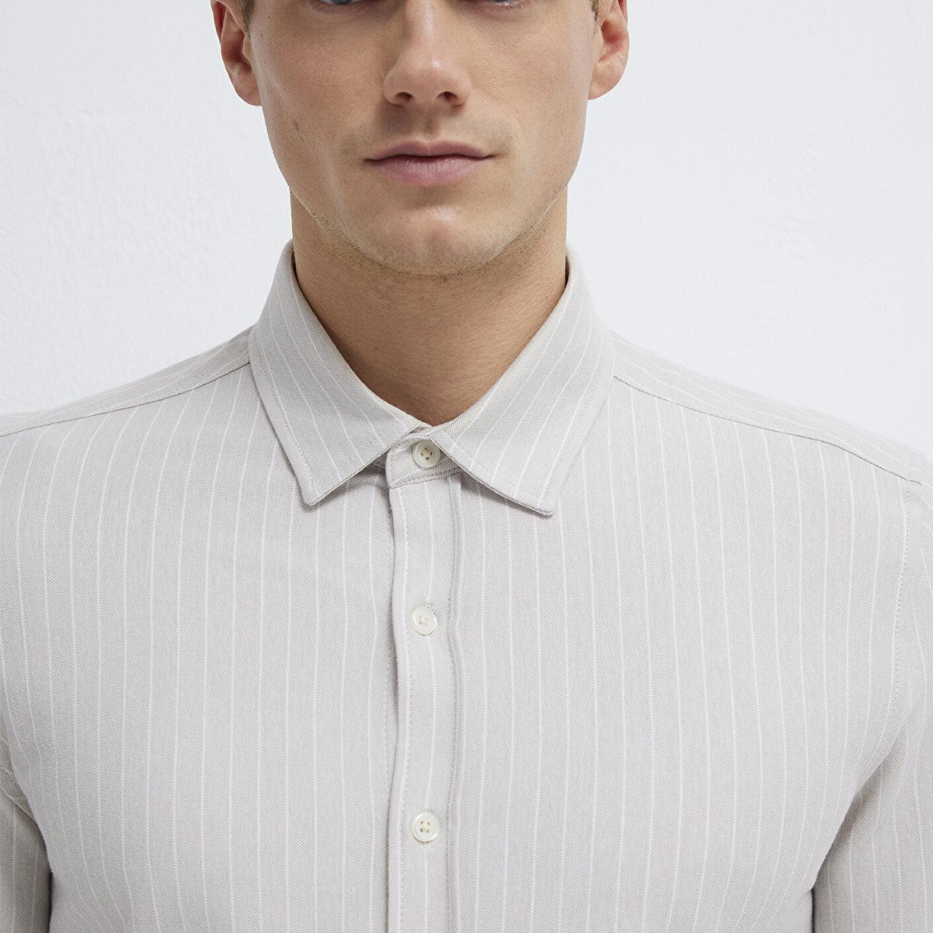 Mavi Bej Gömlek Slim Fit / Dar Kesim 0211858-91410