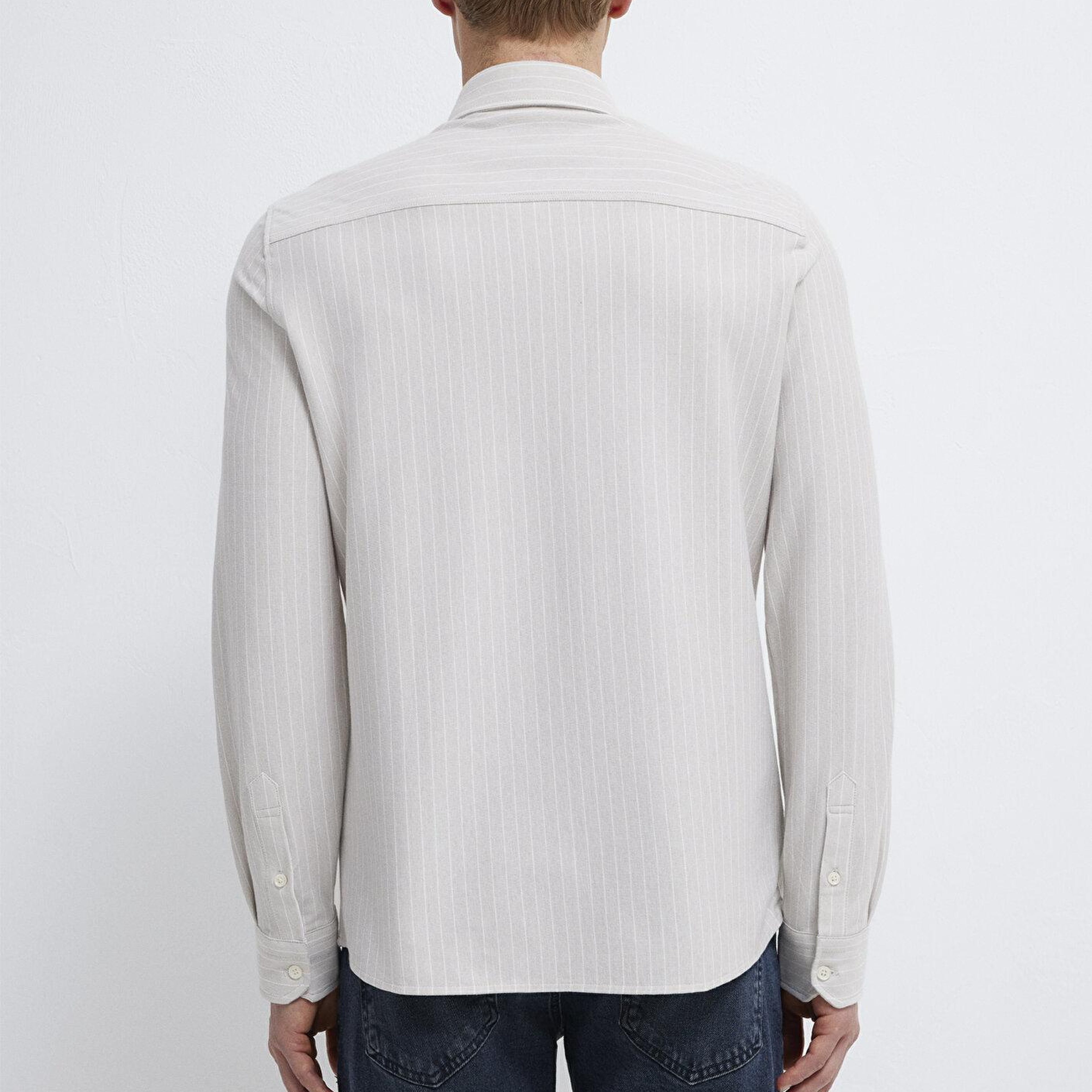 Mavi Bej Gömlek Slim Fit / Dar Kesim 0211858-91410