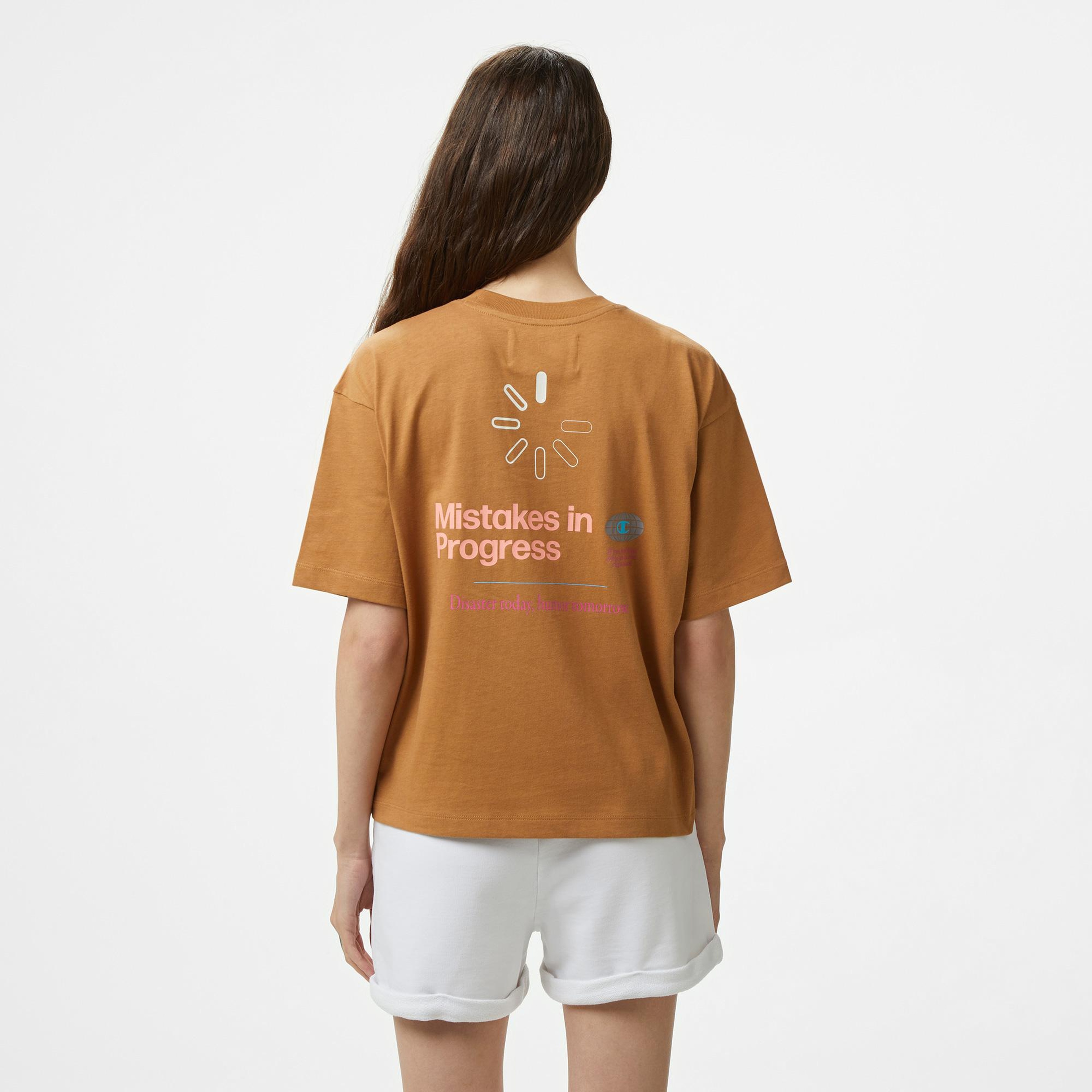 Champion Eco Future Cuffed Kadın Kahverengi T-Shirt