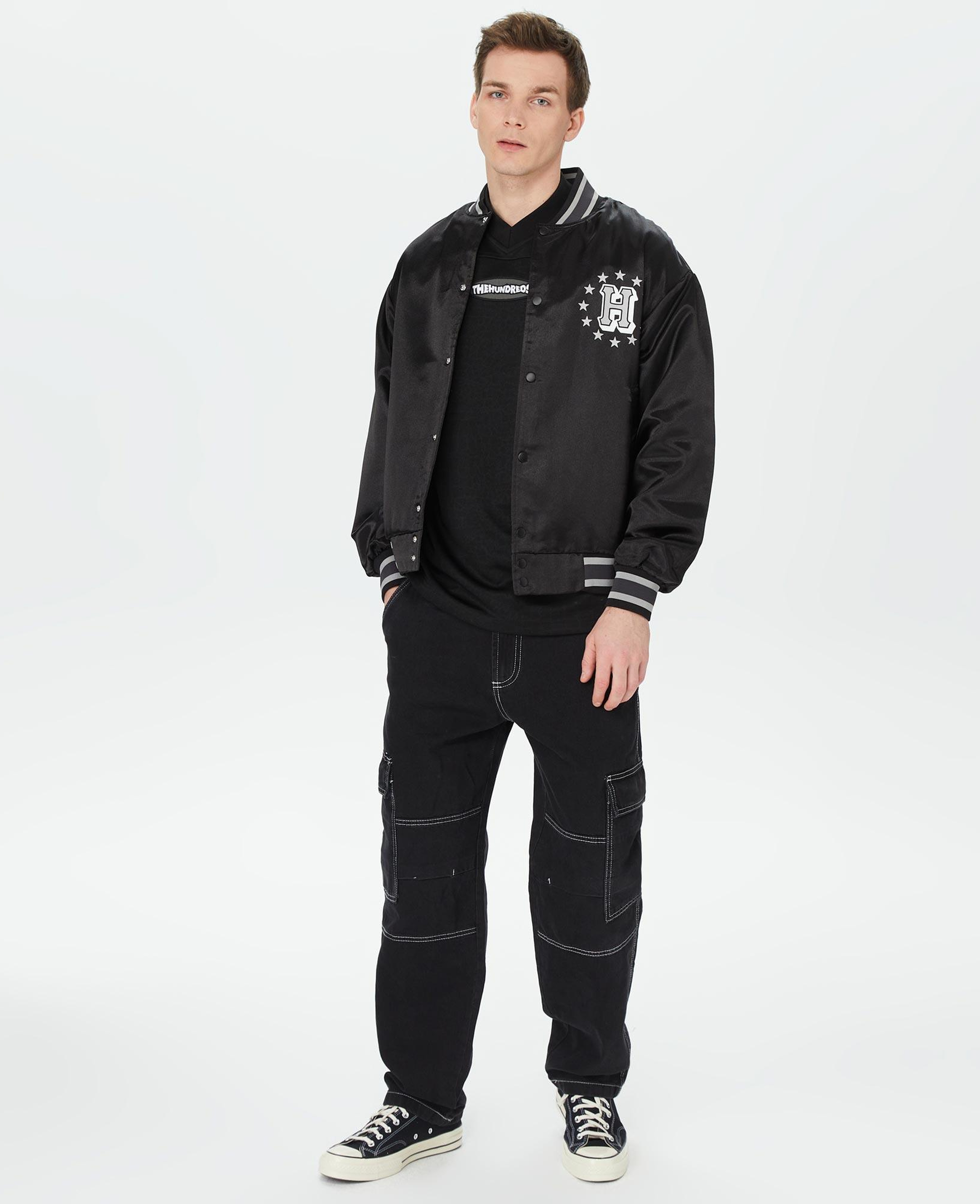 HUF Galactic Stack Baseball Erkek Siyah Ceket
