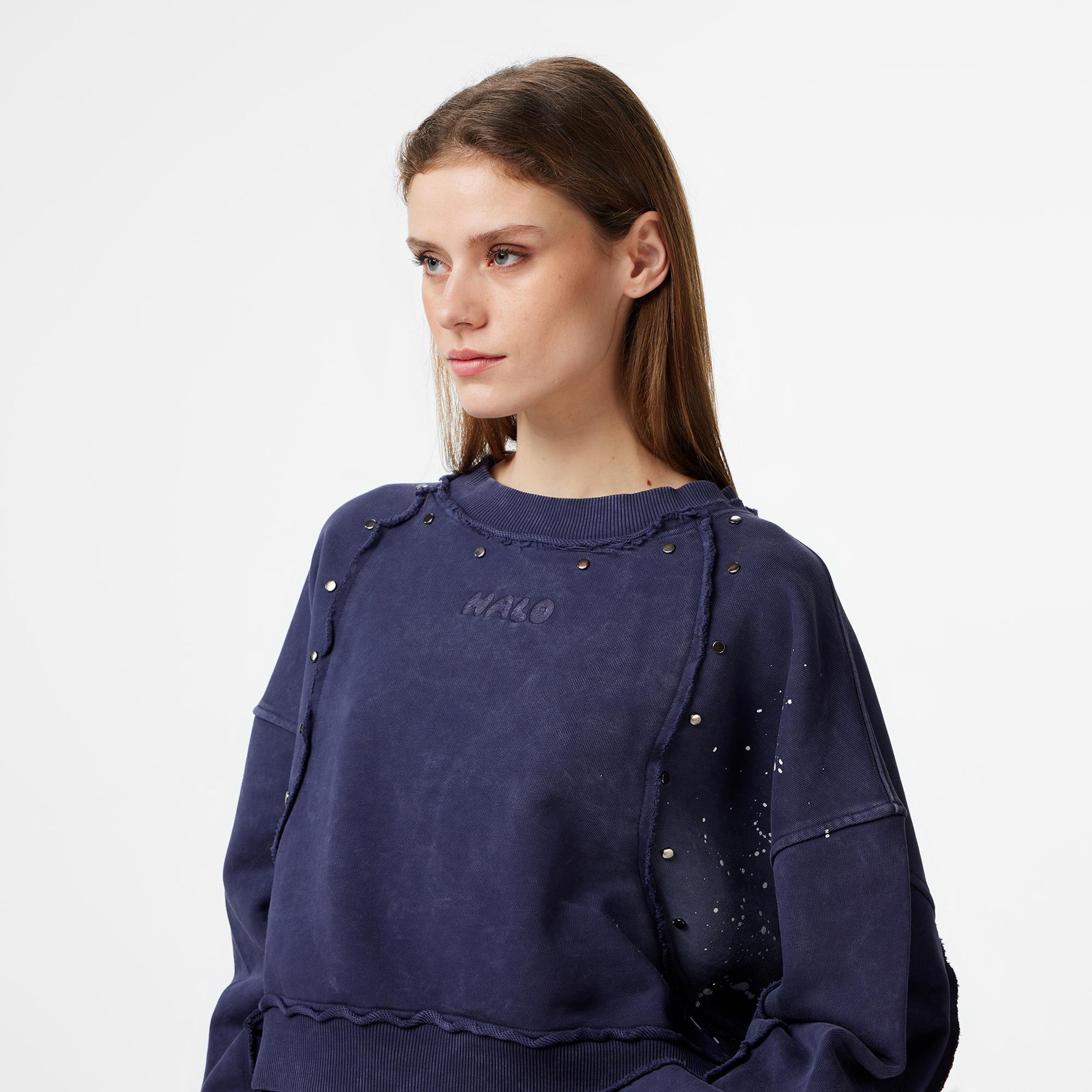 Les Benjamins Regular Fit Kadın Mor Sweatshirt