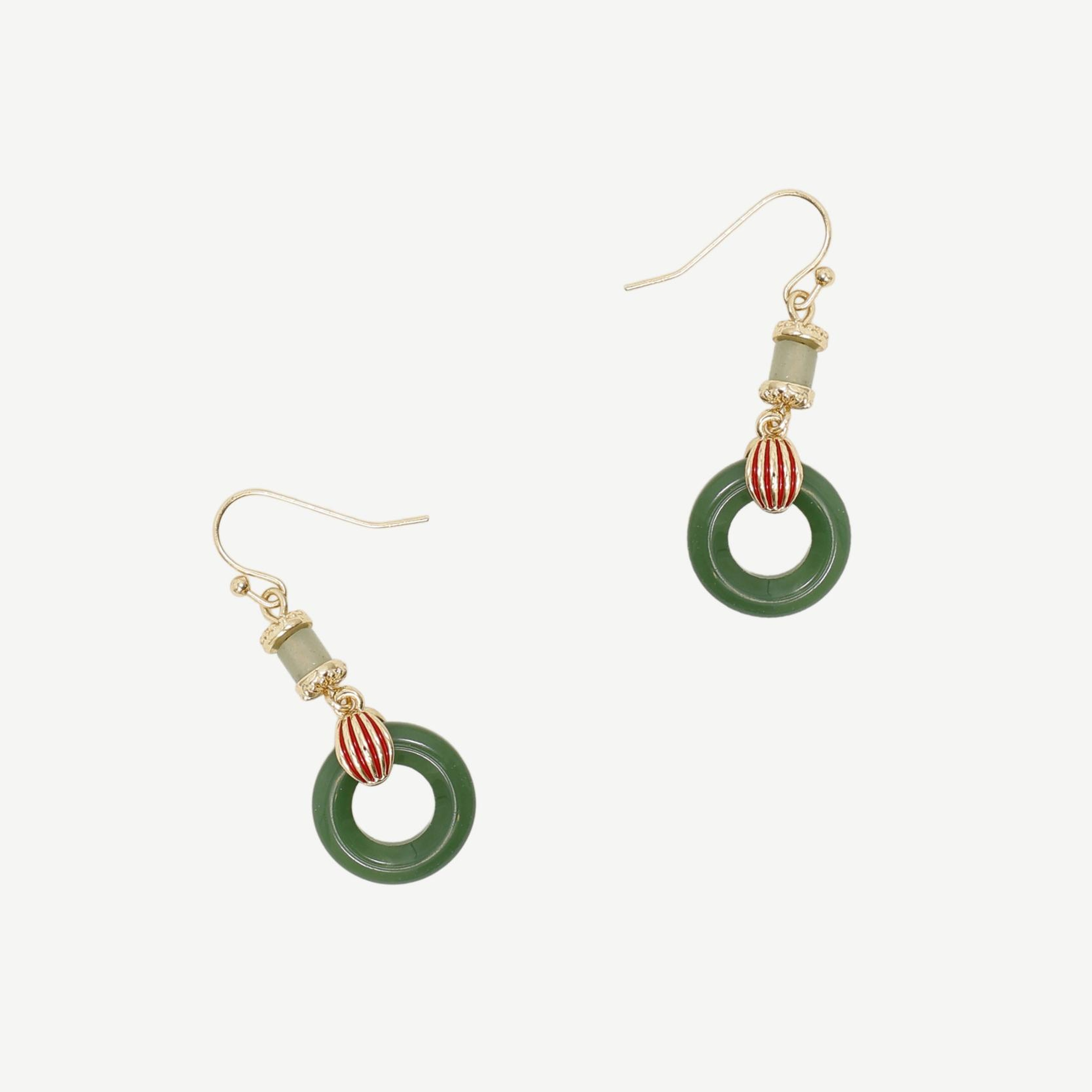 YARGICI Cam Taş Detaylı Sallantılı Küpe