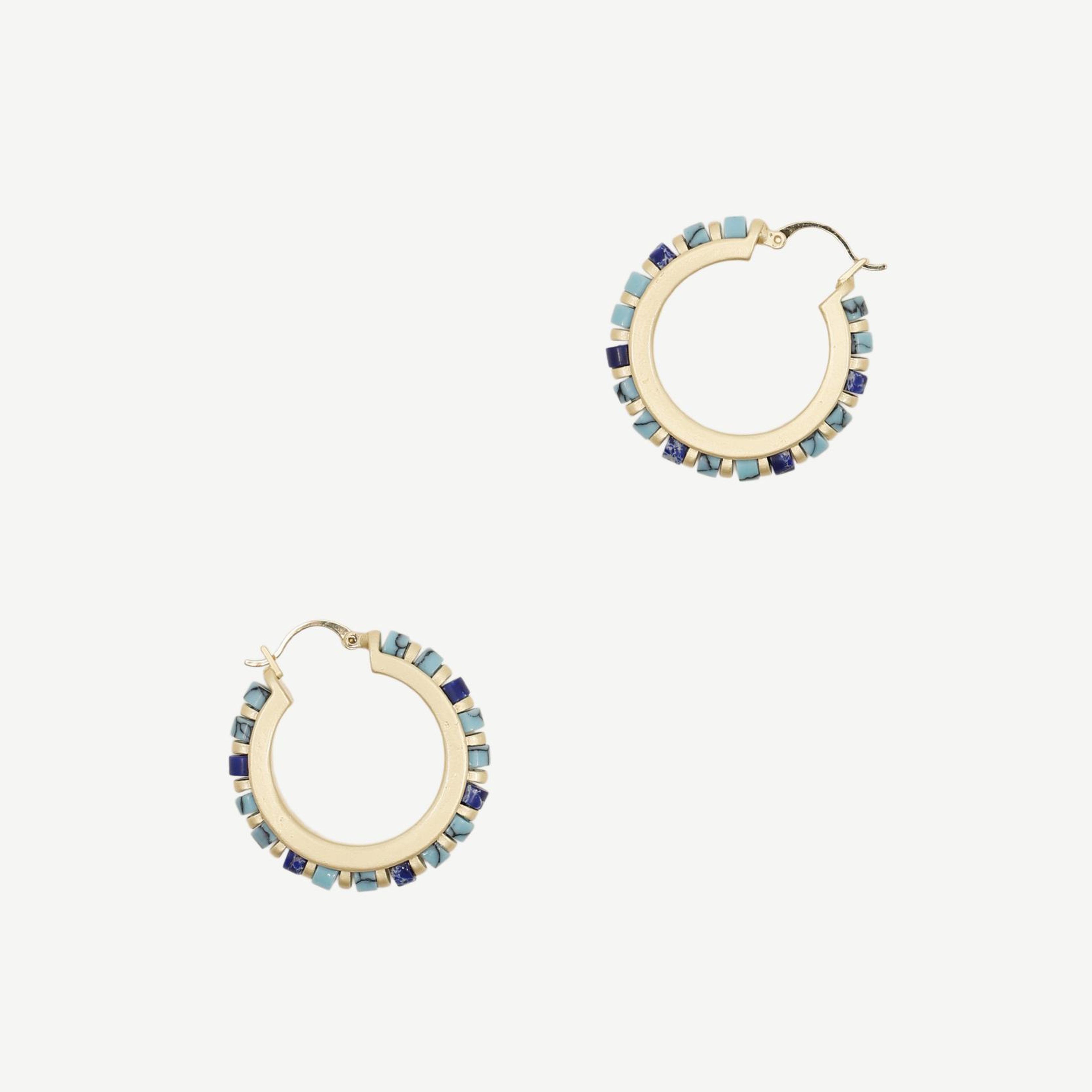 YARGICI Doğal Taş Detaylı Halka Küpe